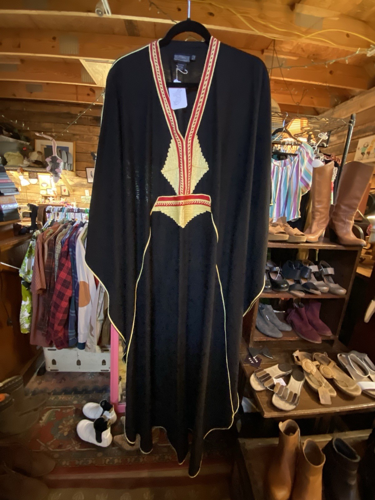 Vintage J Peterman Hand Embroidered Caftan Made in Morocco Excellent OSFA
