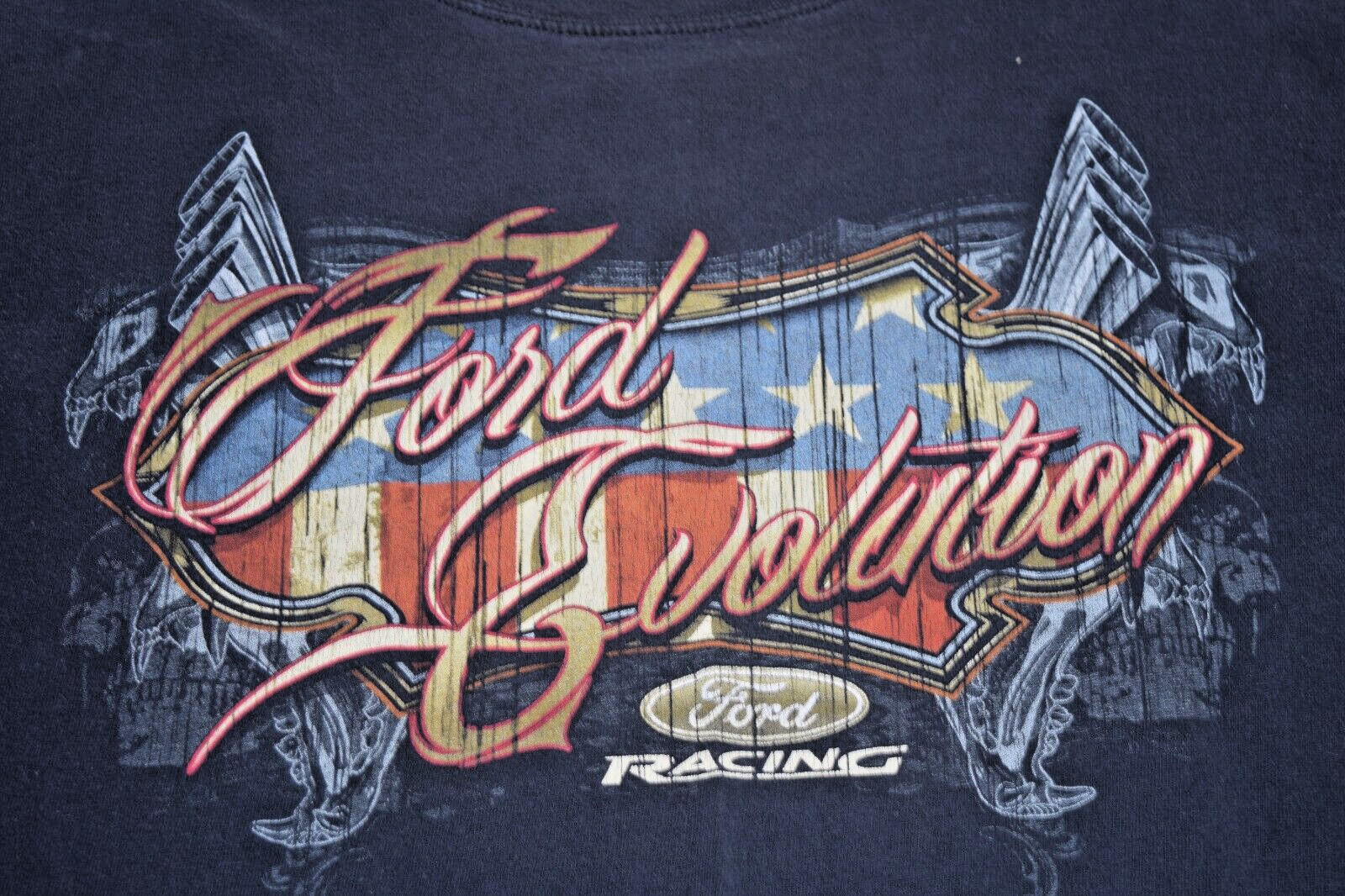 Vintage Long Sleeve T-Shirt Anvil Size M 90s Black Ford Racing Evolve or Perish
