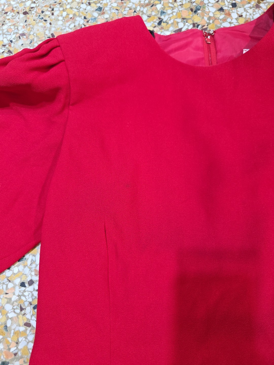Vintage Morton Myles For The Warrens Size 14 RED Dress BOW Spot On Front!