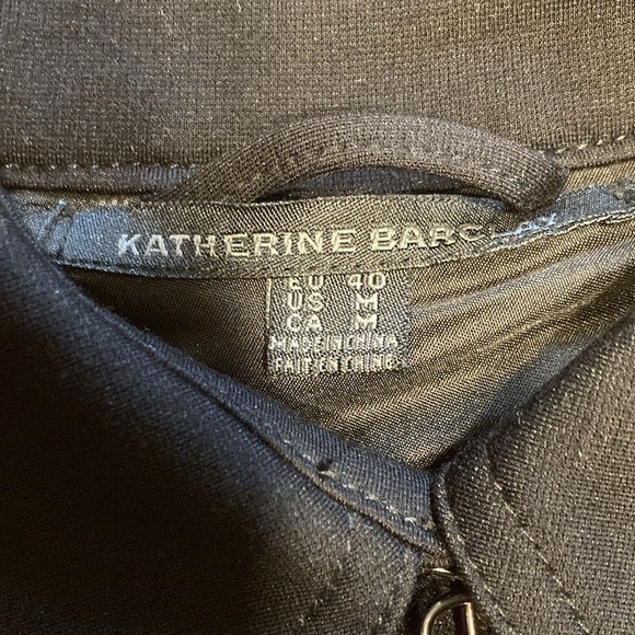 90s Vintage Preppy Katherine Barclay Black Double Breasted Ruffle Back Peacoat M