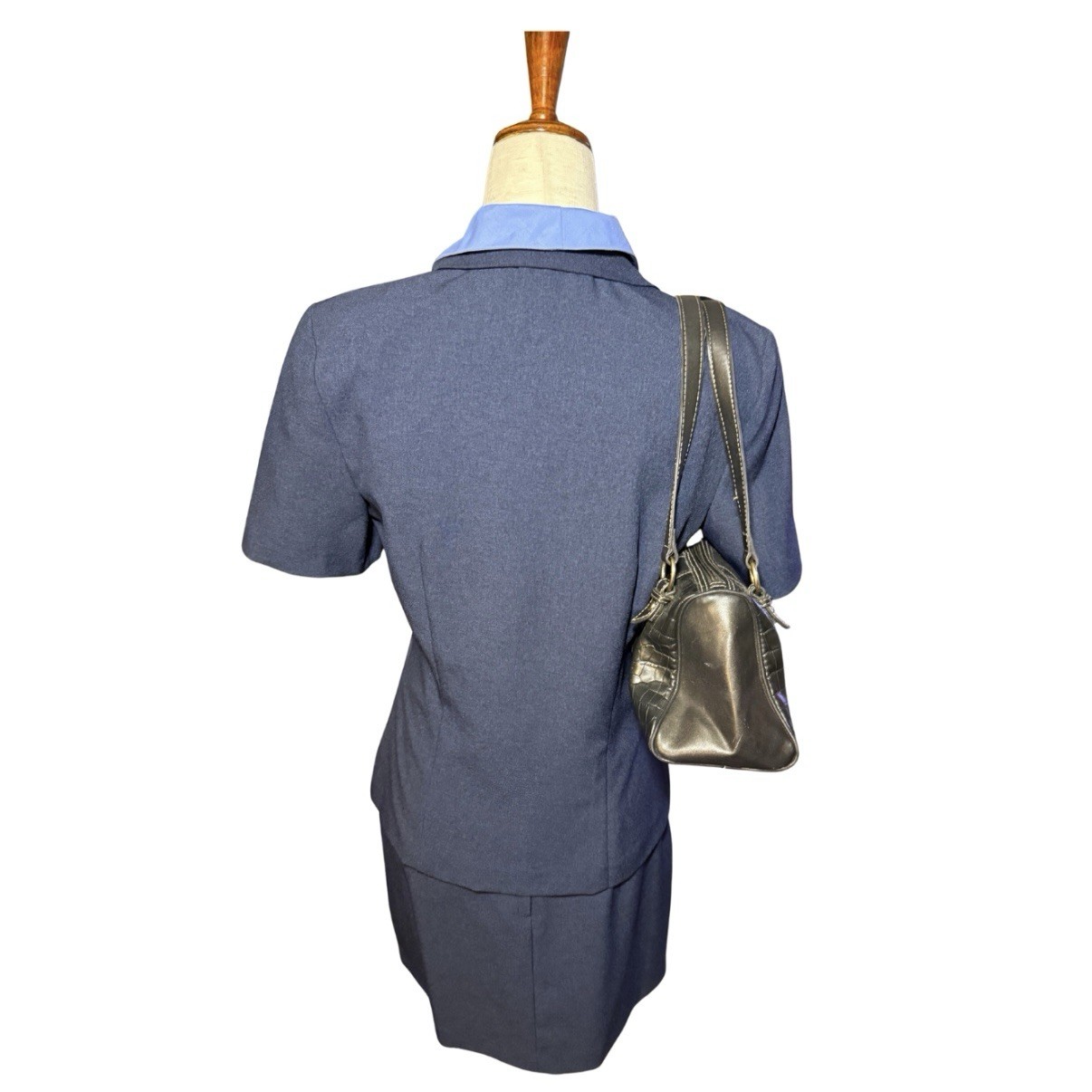 90s Vintage Navy Blue Blazer and Skirt Set Size 7