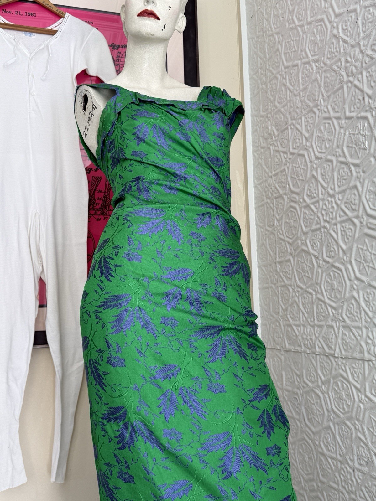 Ceil Chapman mermaid dress vintage designer gown glam 1950s midcentury Sarong S