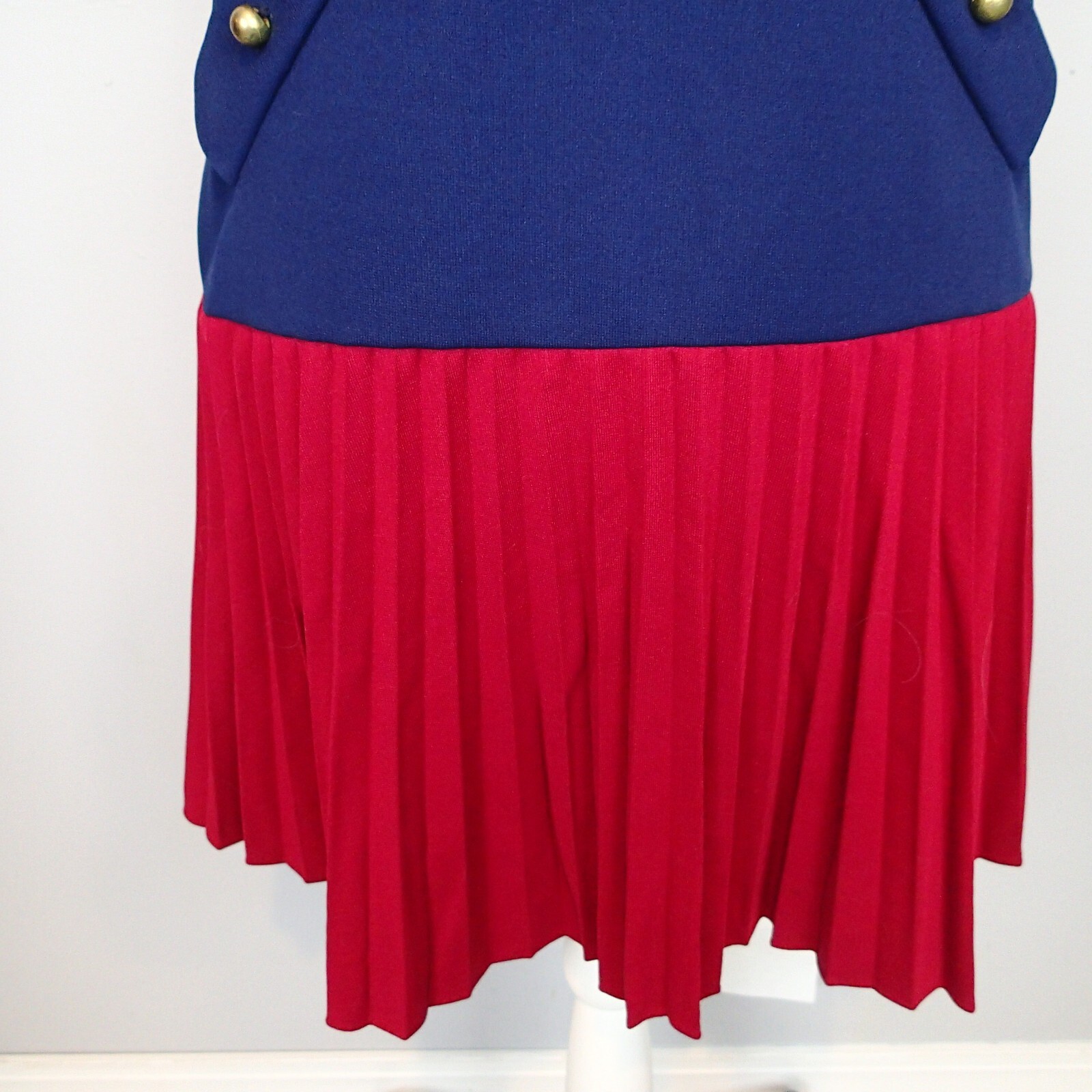 John Norman vtg Blue maroon dark red pleated Pleated Dress 1950s sz 8 S/m ?