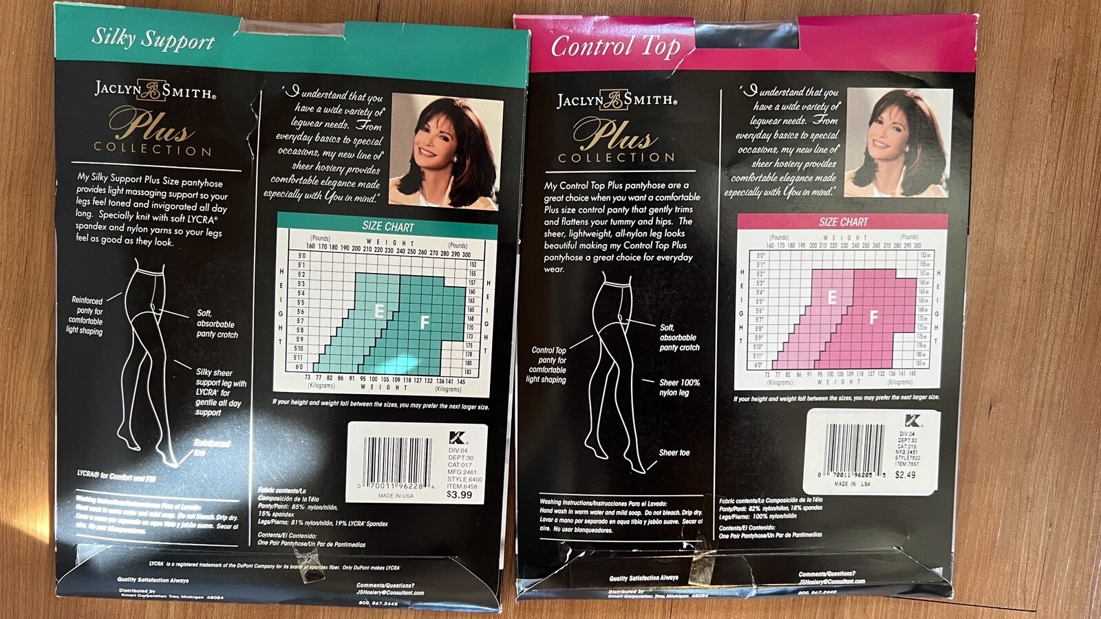 Jaclyn Smith Silky Support Plus Collection Pantyhose Sz E EARTH New Nip