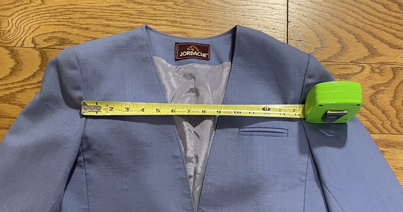 Vintage Jordache Suit Jacket Skirt Set Periwinkle Women Sz 8/9