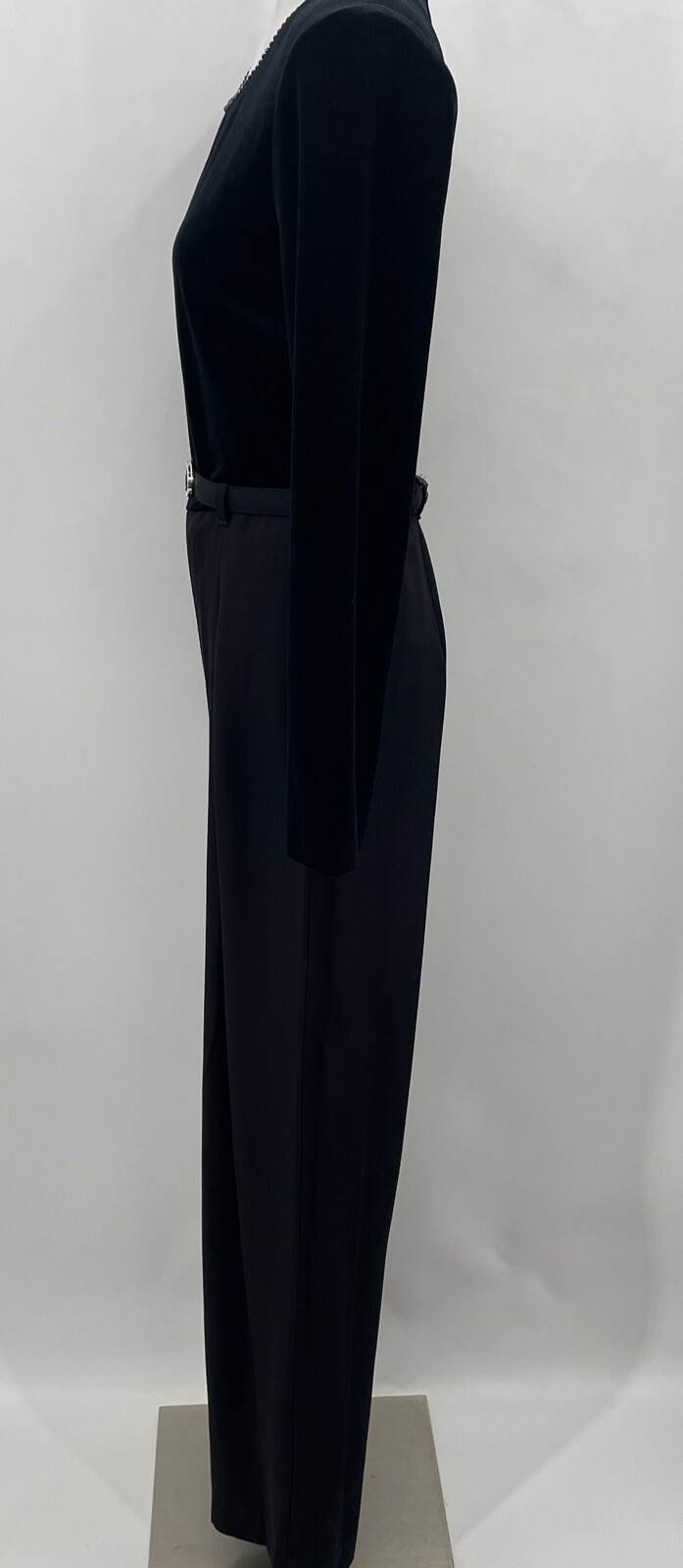 Vintage D.J. Summers One Piece Paint Suit Velour Belted Posh Fashion Icon Black
