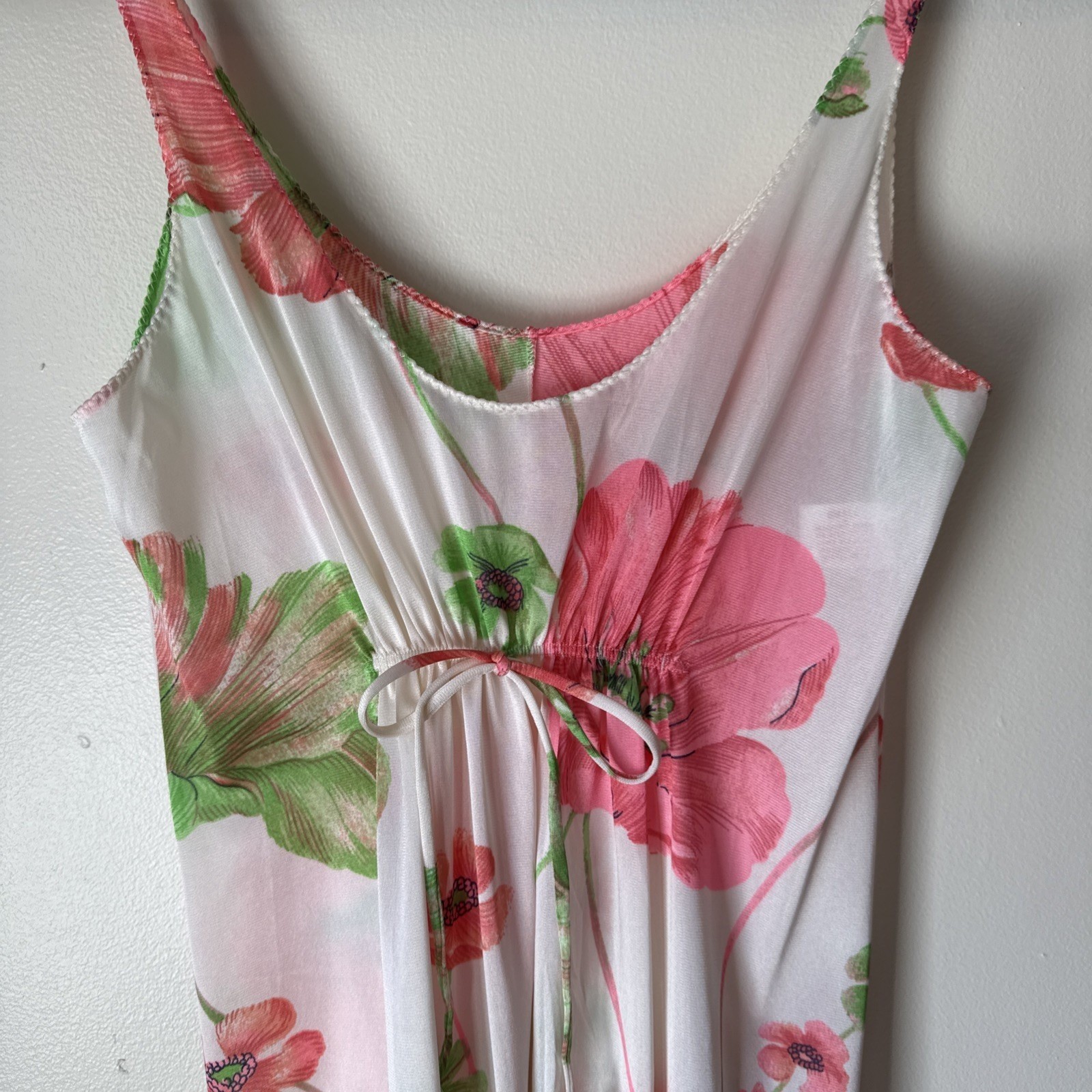 Vintage Lorraine Floral Slip Dress Babydoll Nightie Sexy Retro Silky Size S Y2K