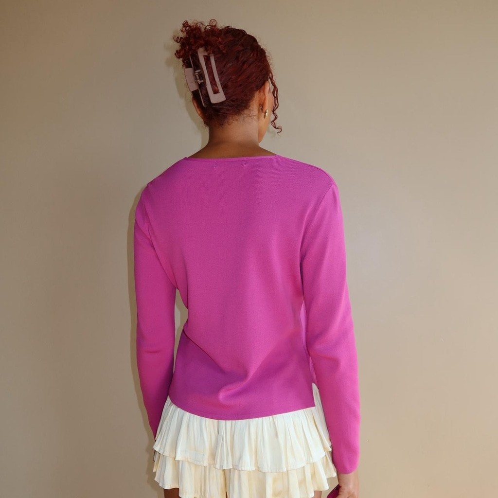 Y2K Hot Pink Button-Up Cardigan – Kikit Maurice Medium