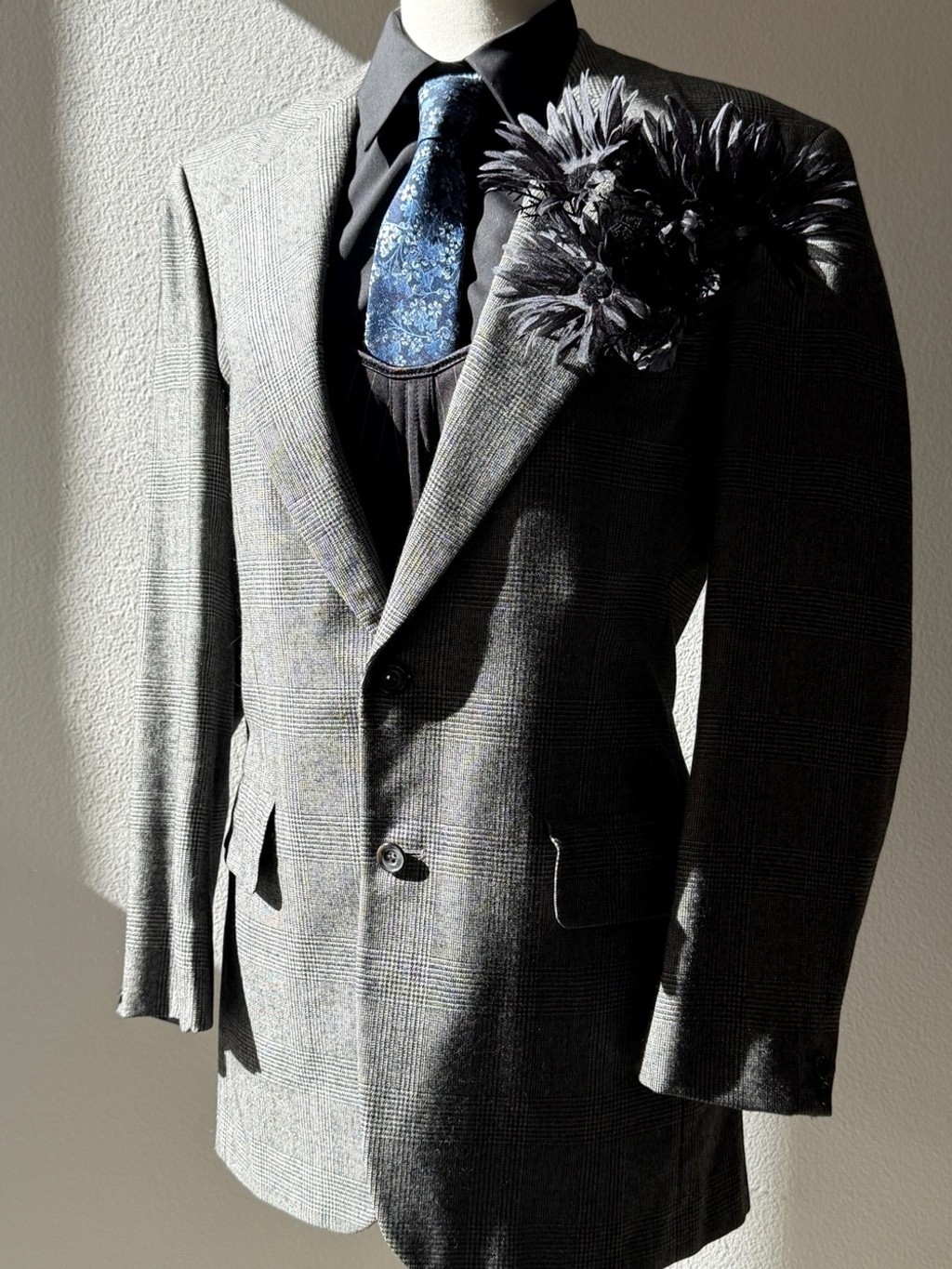 Vintage Burberry Suit Gray Glen Plaid- Classic Tailored Style