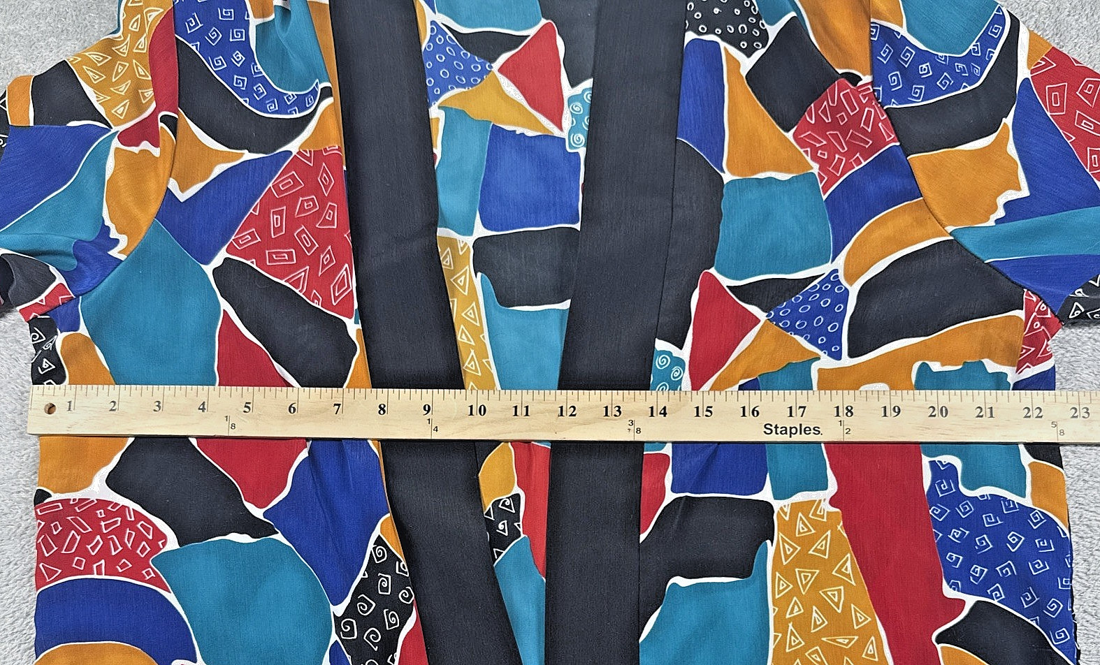 Vintage 80s/90s Maggie Sweet Open-Front Geometric Print Kimono Cardigan Large