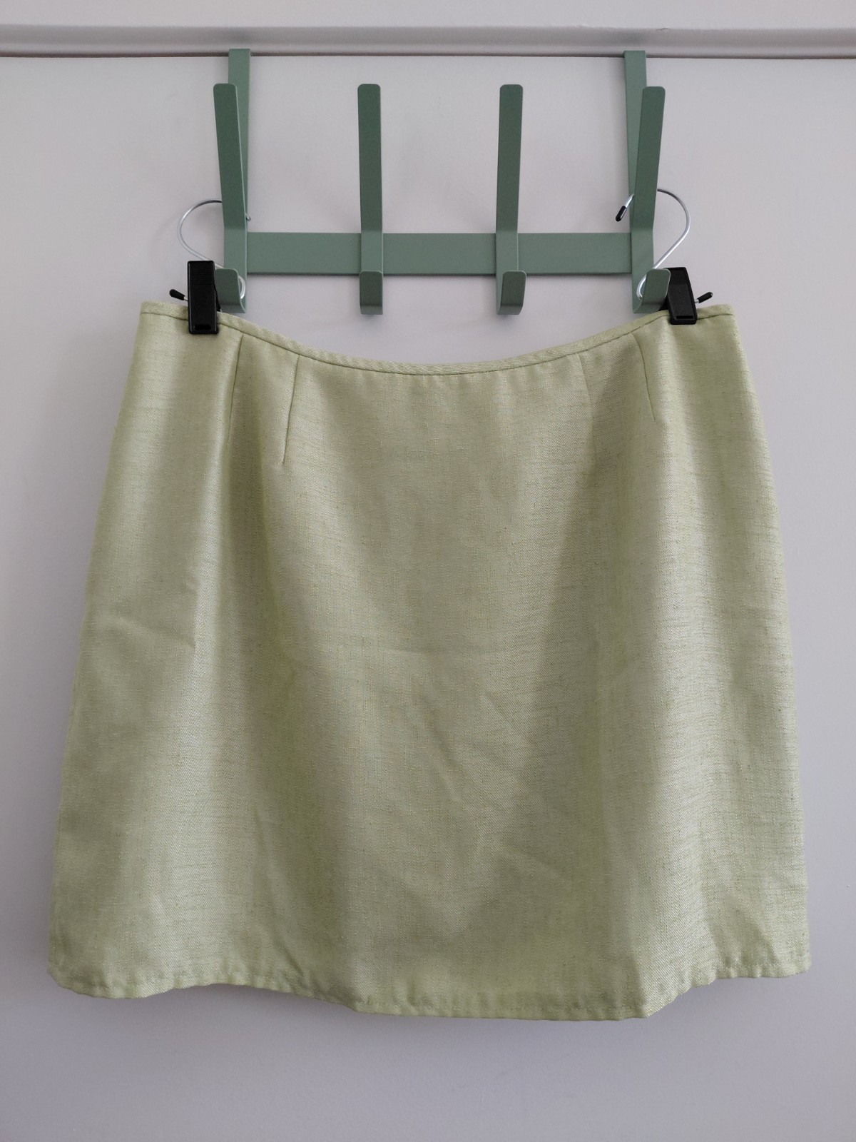 Vintage 1990s Mini Skirt Sage Green Size 12 by StudioSuits