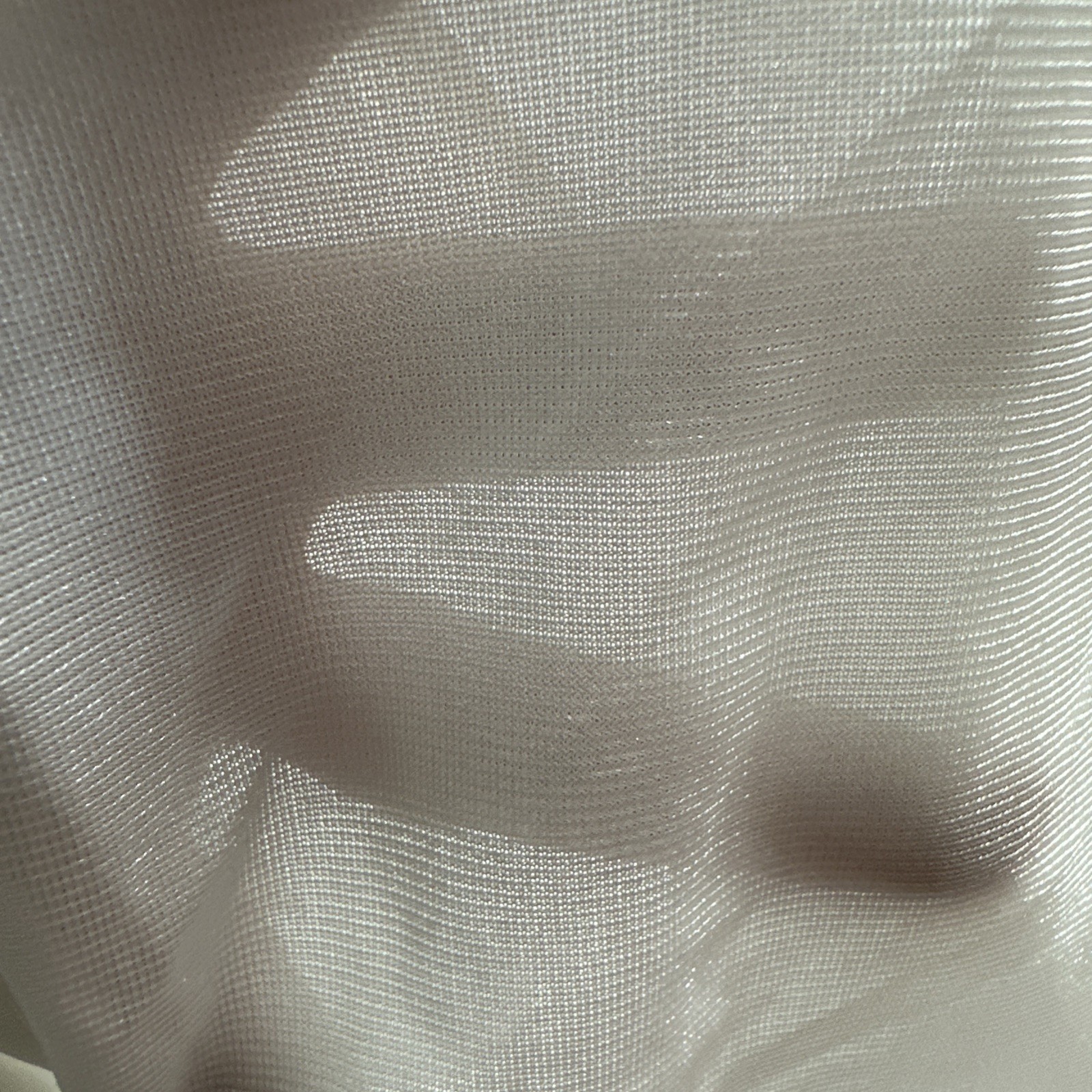 Vtg Panties Sheer Nylon Brief Granny JMS 10 3XL Ivory Off White Satin Lace Trim