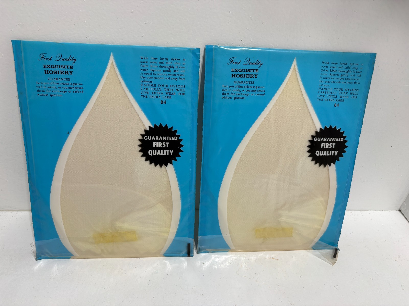 2 Vintage Seamless Mesh Stocking NOS White Size 10 1/2