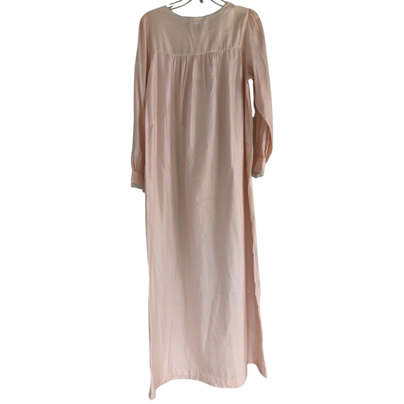 Barbizon Night Gown Vintage Pink Embroidered Size Medium Noreen Long NWT