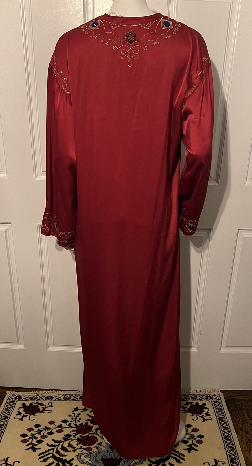 Vintage Oscar de al Renta for Swirl Sample Item Red Silk Tunic Lounge Dress 8