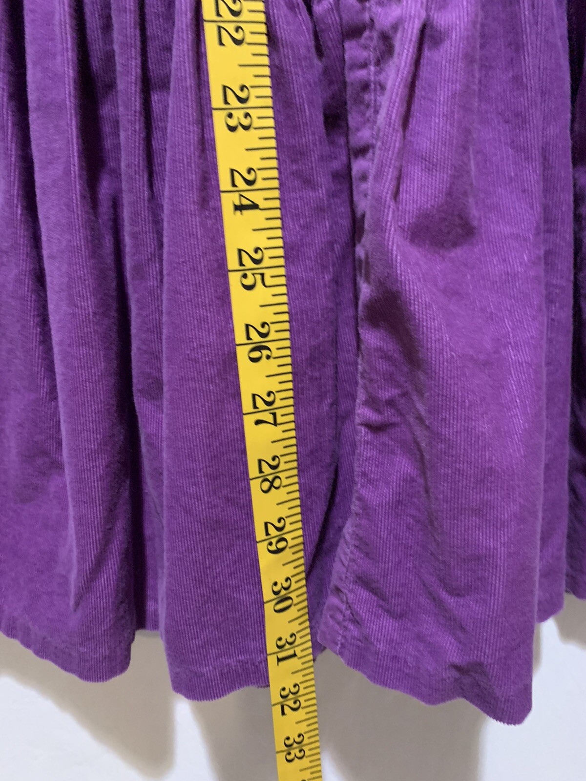 ❤️Vintage GENE EWING BIS 80s Purple Corduroy Midi Skirt California 26” Waist