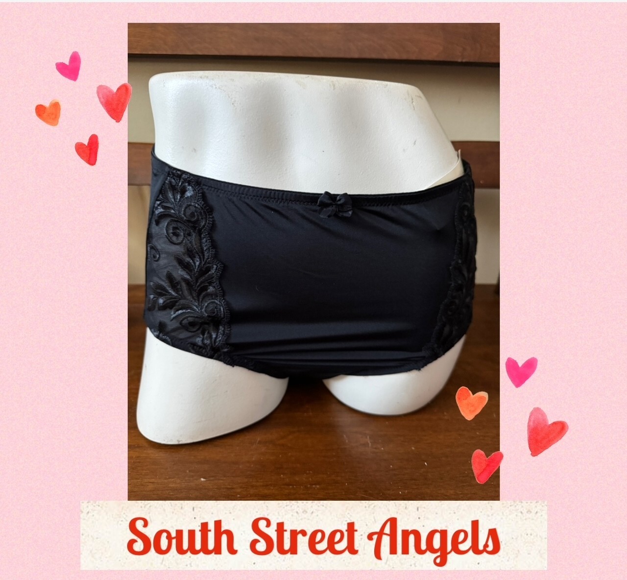 VINTAGE SOMA ~ BLACK ~ SENSUOUS LACE MODERN BRIEF PANTIES ~ SMALL