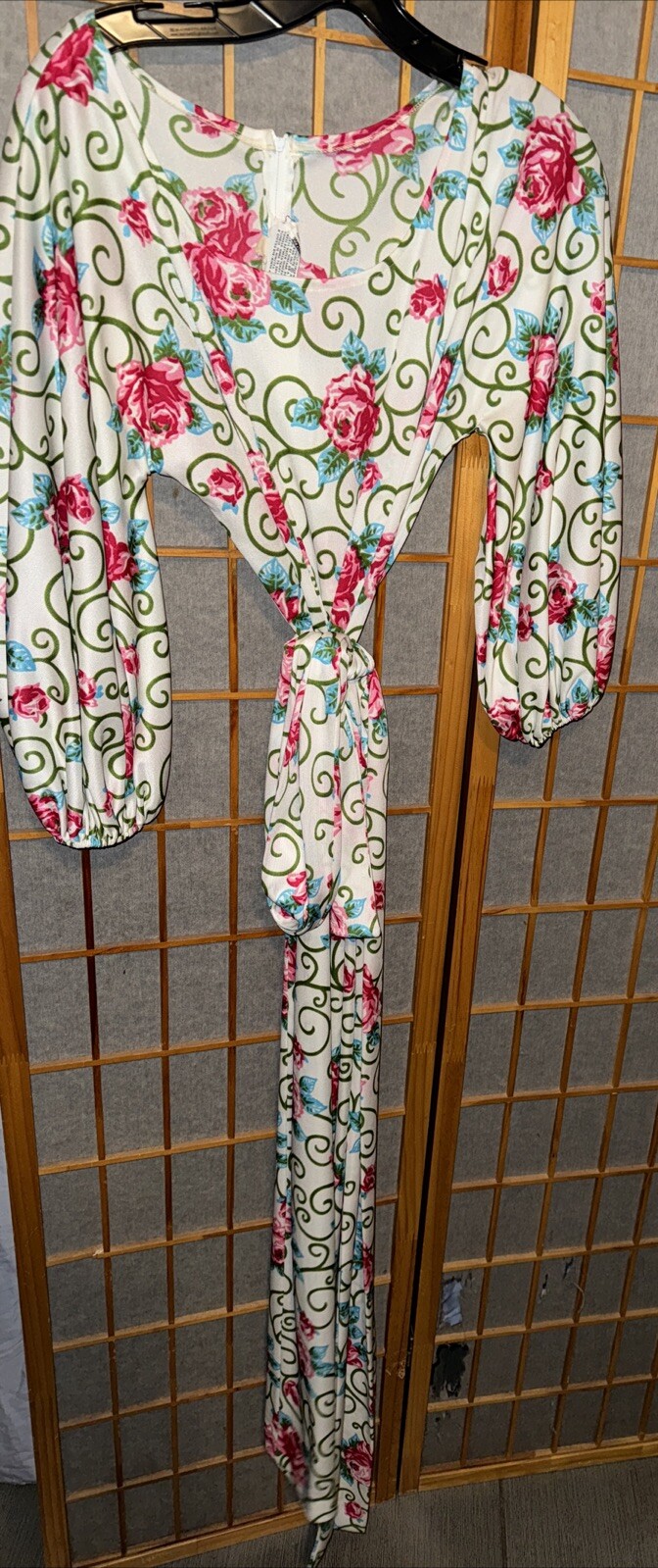 Vintage WILROY TRAVELLERS Floral Belted Maxi Dress Size 14