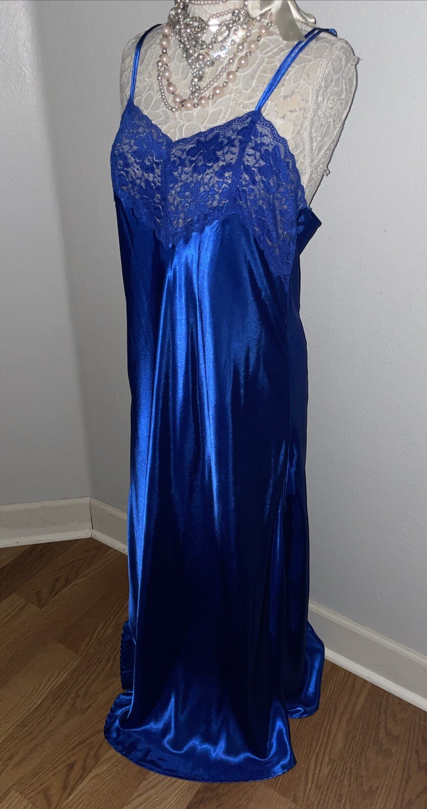 Amoureuse M 14/16 SATIN GLAMOUR Long GOWN Liquid NIGHTGOWN Lingerie Dress Plus
