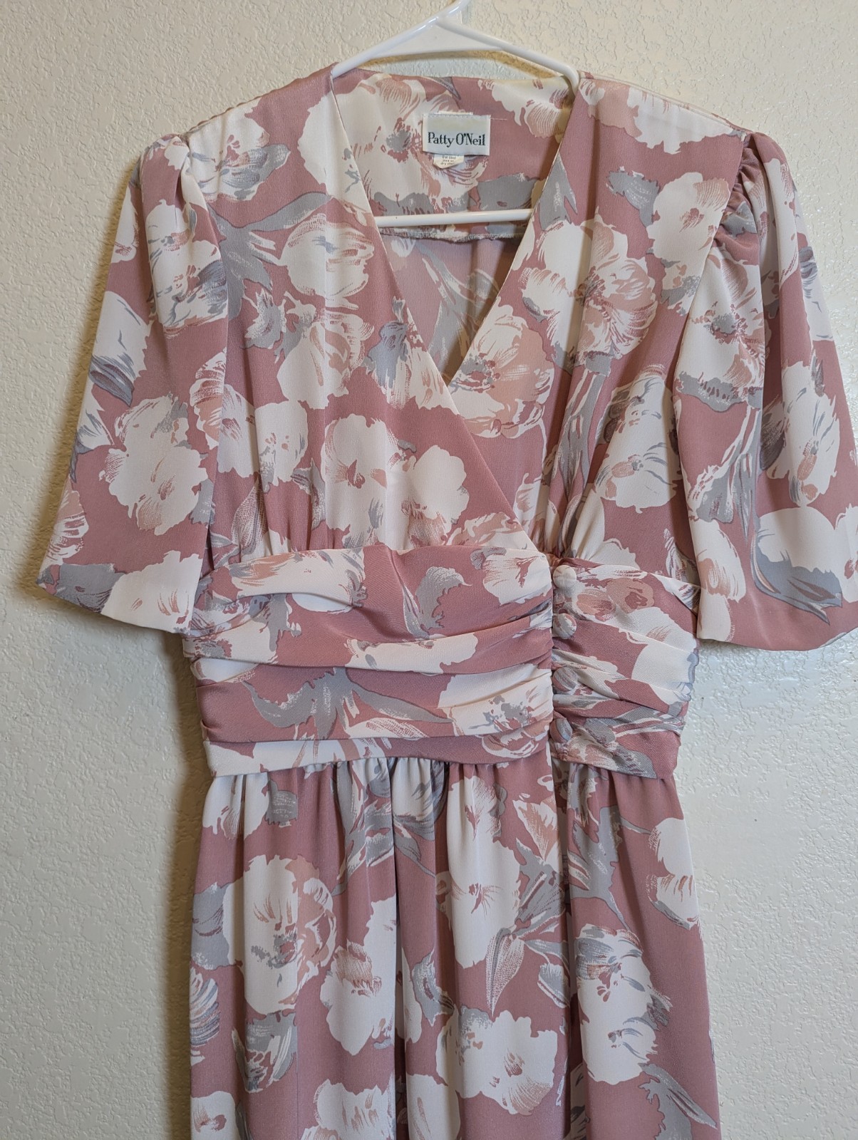 Vintage 70s/80s/90s Midi Dress Cottagecore, Garden Party Size 6 Pink Floral Wrap
