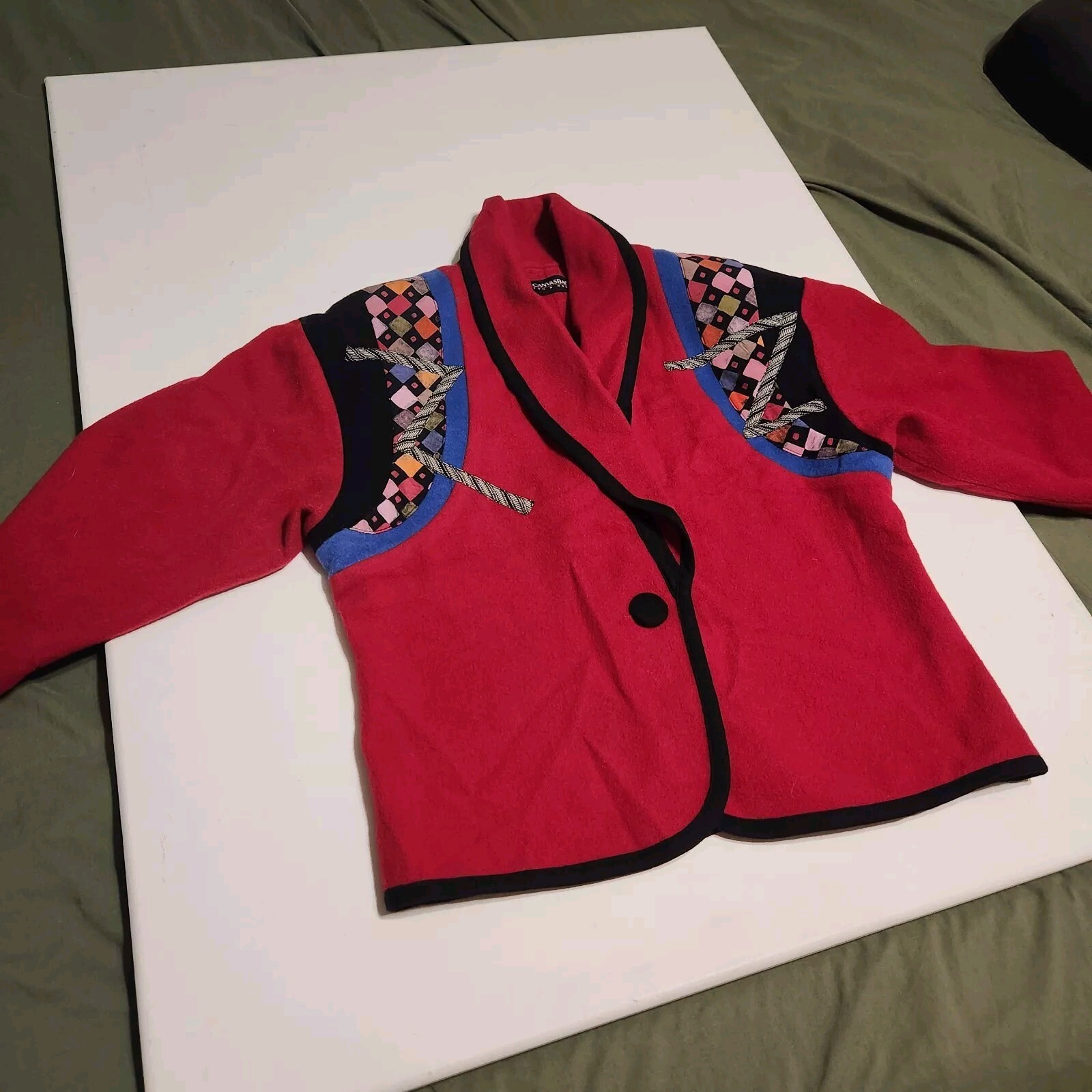 Vintage Canvasbacks Lutton & Horsfield Wool Retro Patchwork Jacket SZ S/M