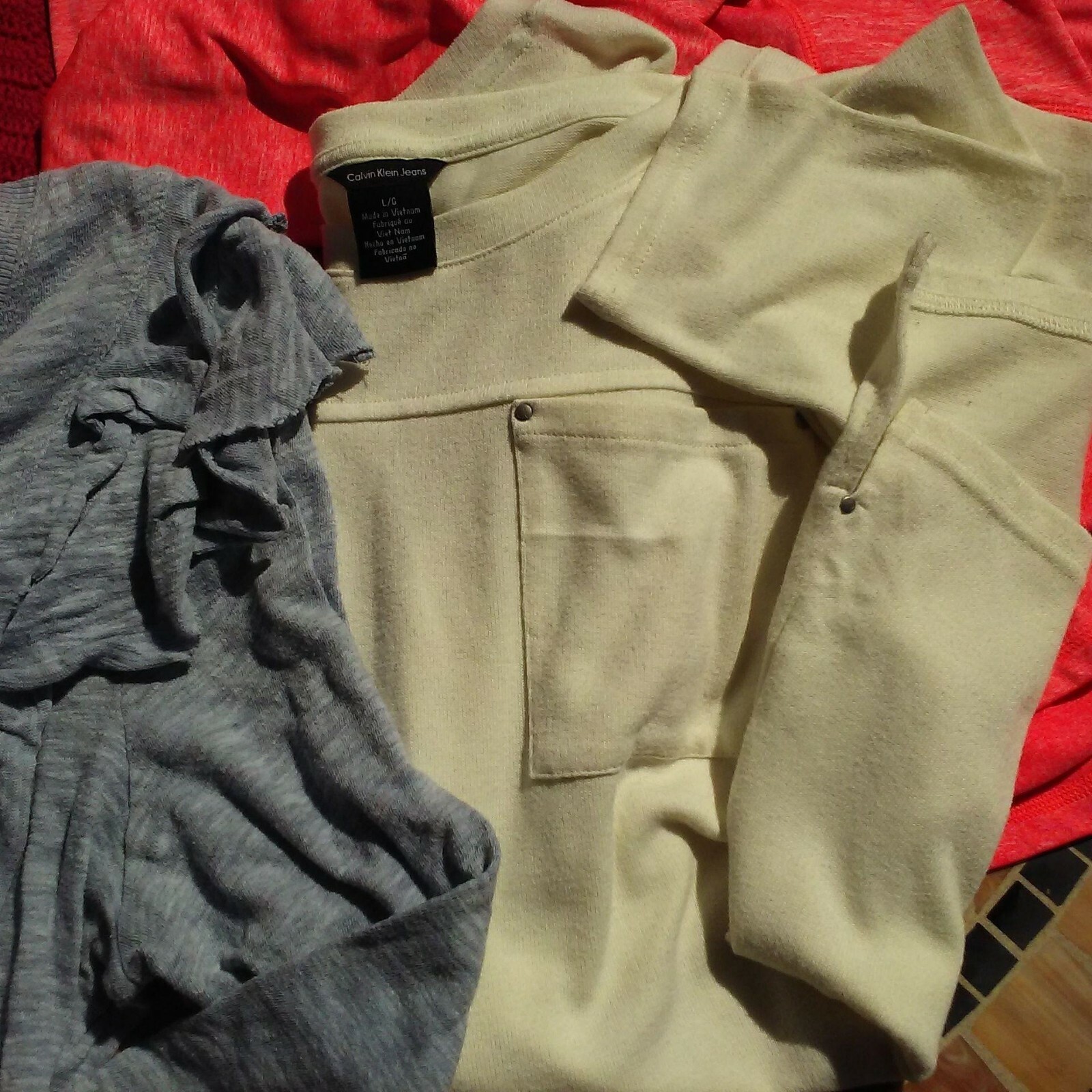 Y2K Bundle-(5) Knit Tops Calvin Seven7 Democracy Roamans (M-XL-1X) Ruffle Thumb