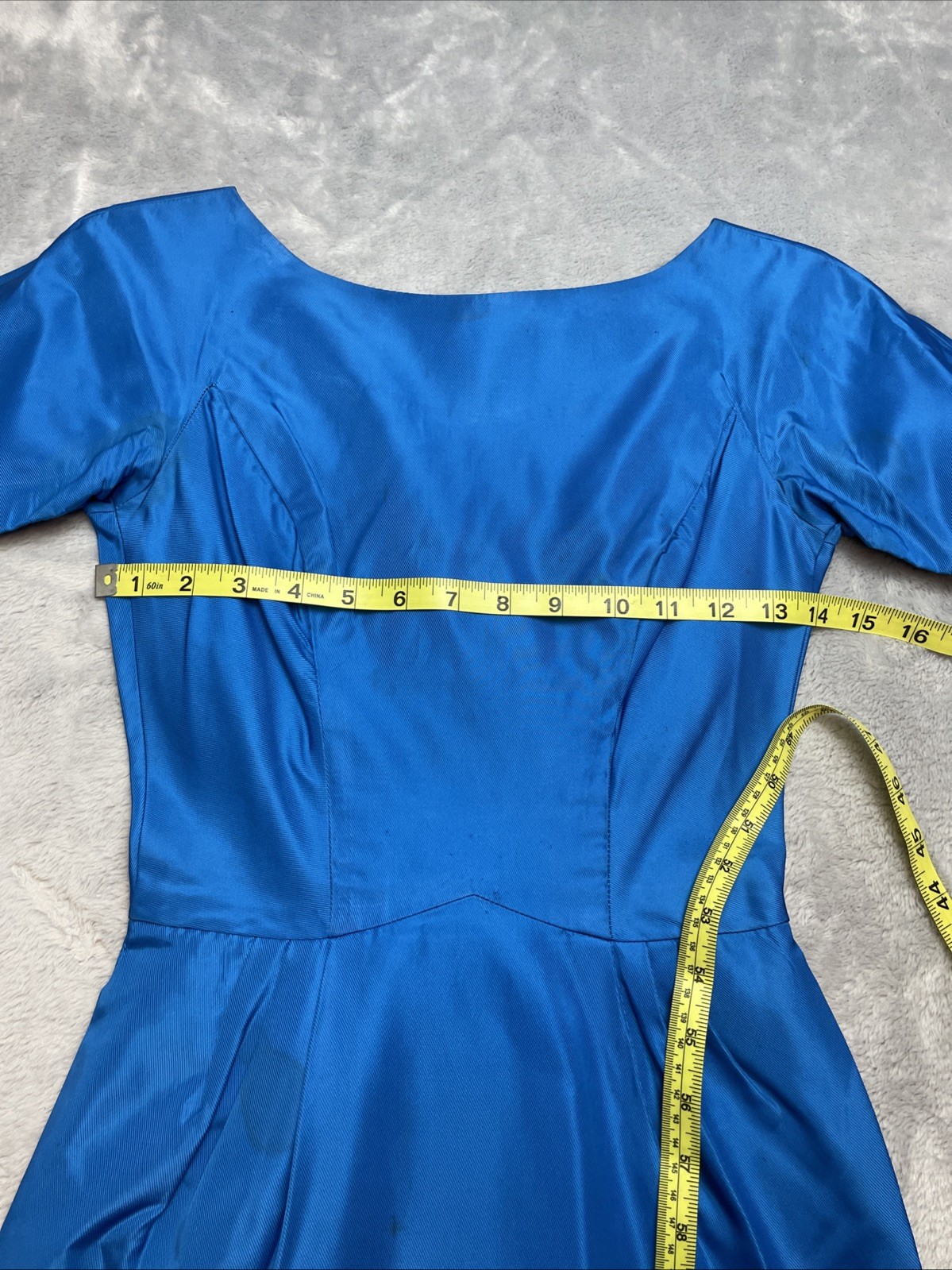 Vtg 50s Lorrie Deb San Francisco Dress Size 5 Turquoise Cocktail Overskirt 60s