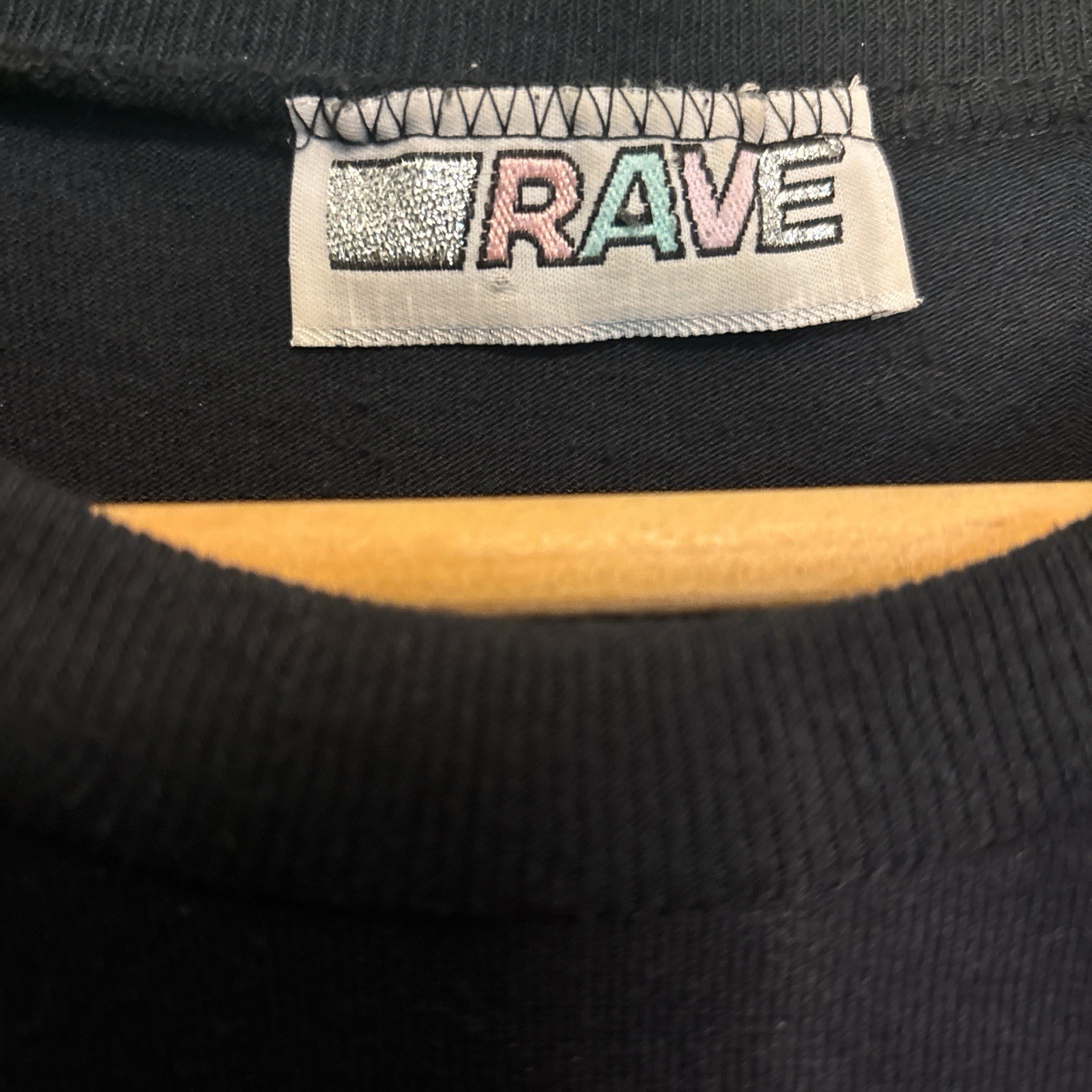 Vintage 80s Rave Black & Pink Slits Top
