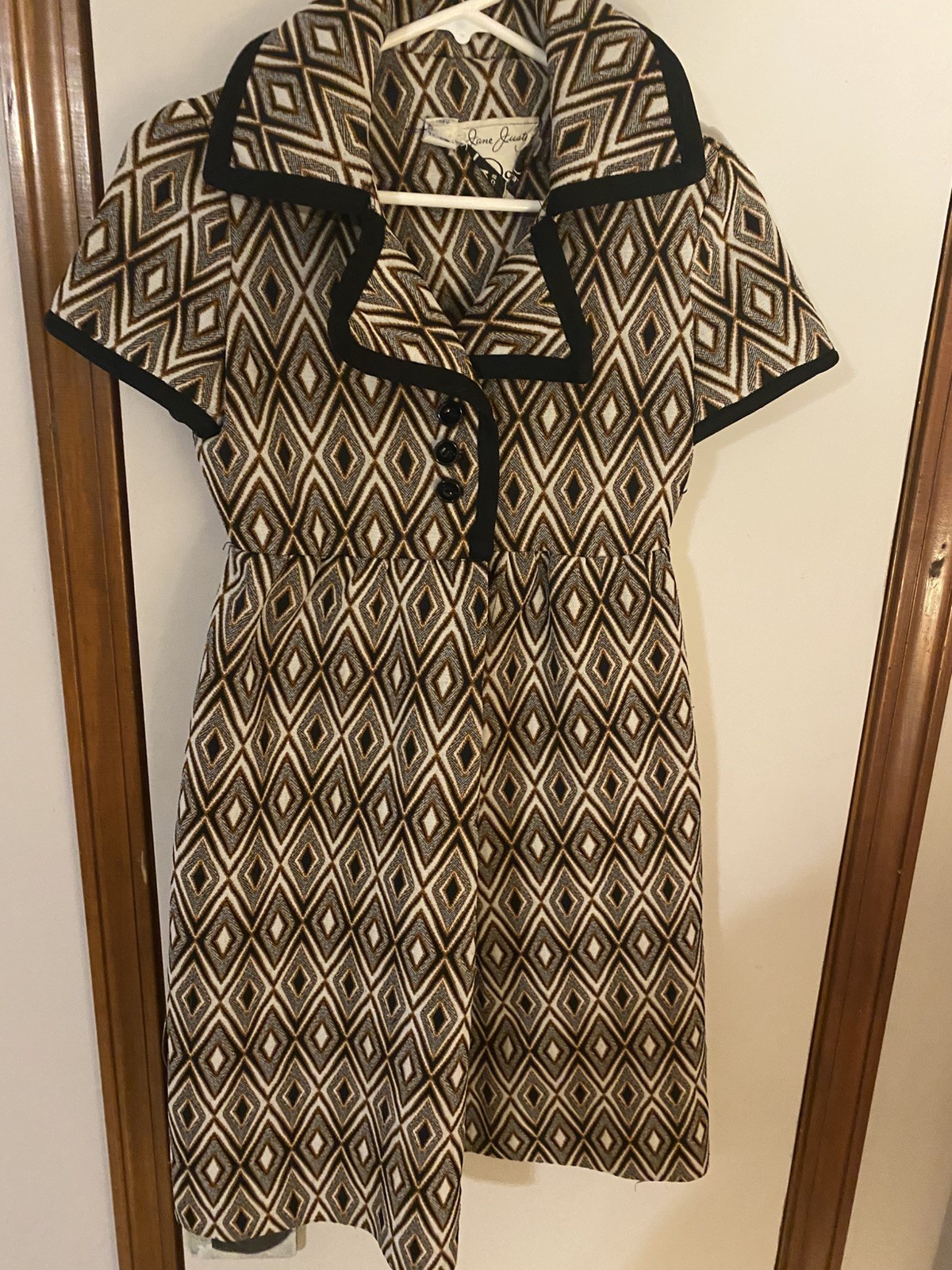 VTG Late 60’s/early 70’s JANE JUSTIN Don Sophisticates Brown Jumper DRESS*XS/S