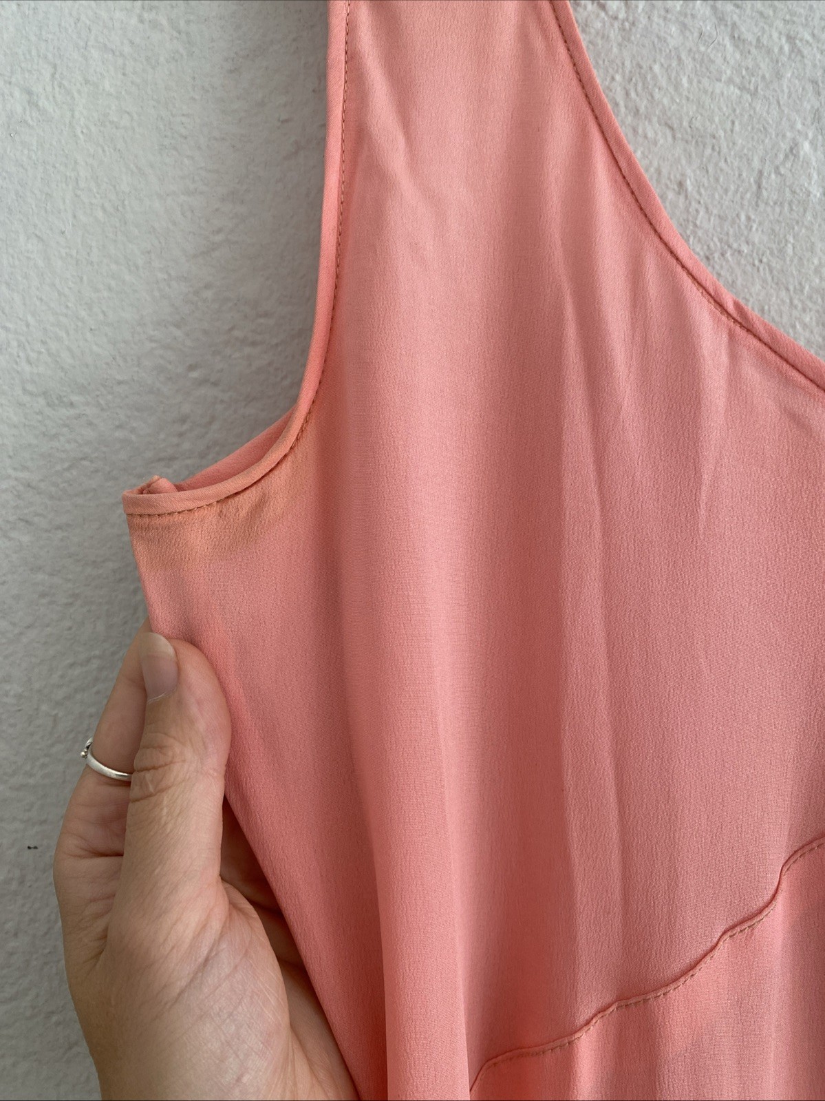 Vintage 20s 30s Pink Silk Crepe Party Dress Minimalist Deco Seams Bow Belt XS S