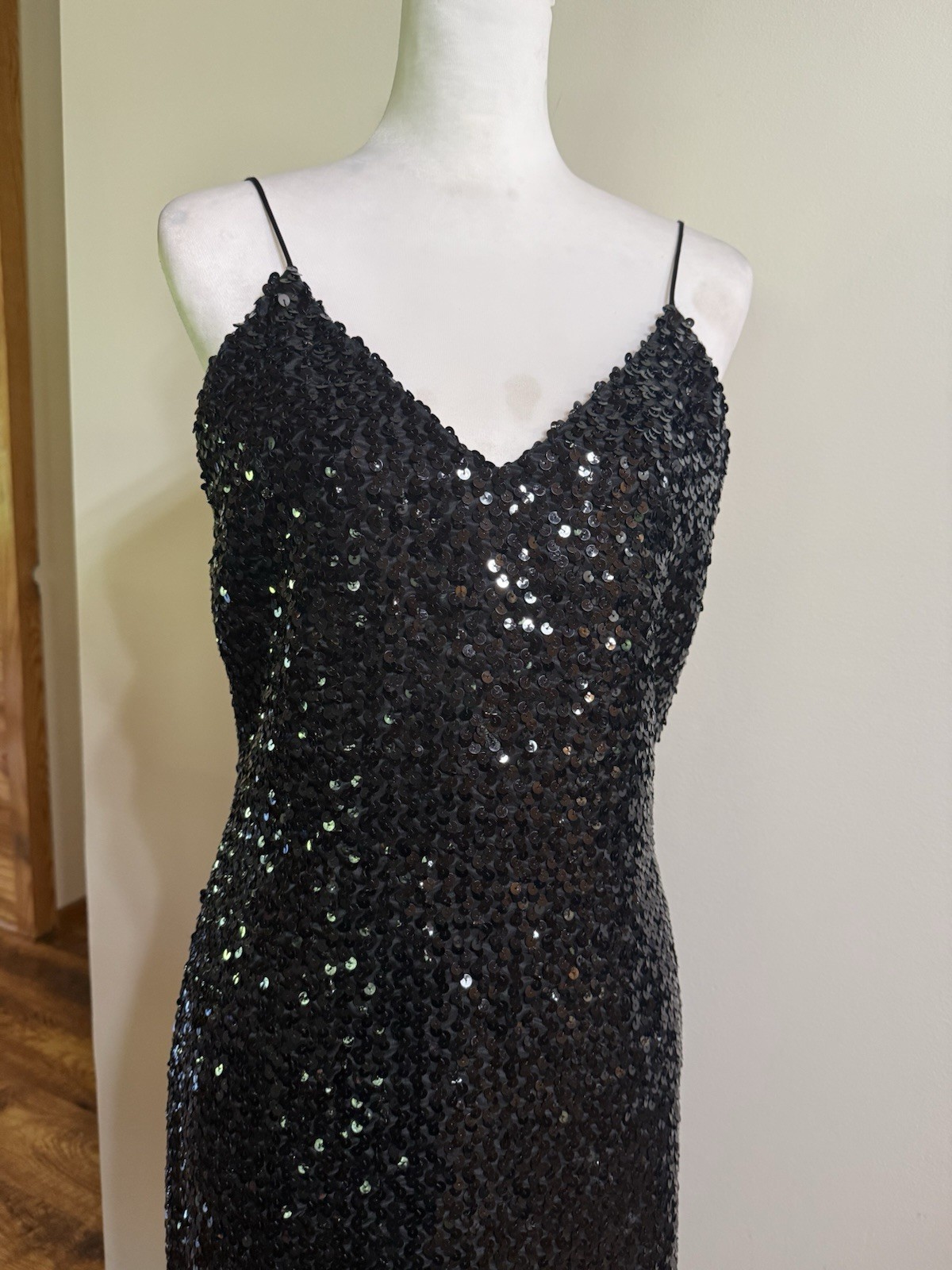 Vintage Anthony Muto Sequin Midi Dress M Glam Disco Party