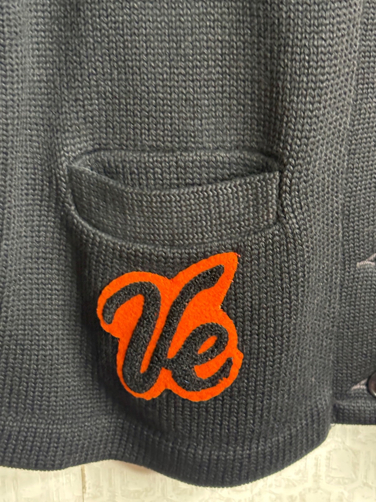 VTG 50’S HIGH SCHOOL LETTERMAN BLACK WOOL CARDIGAN SWEATER PEP CLUB BAND*W-S