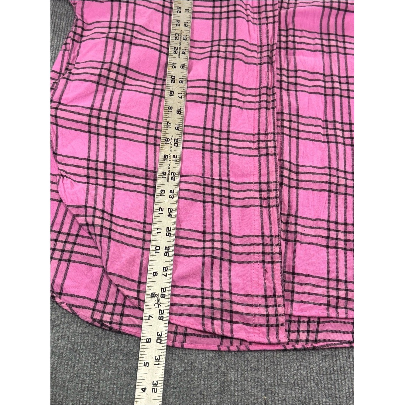 Zara Pink Plaid Flannel Button Down Shirt Oversized 90s Grunge Alt Fashion XS