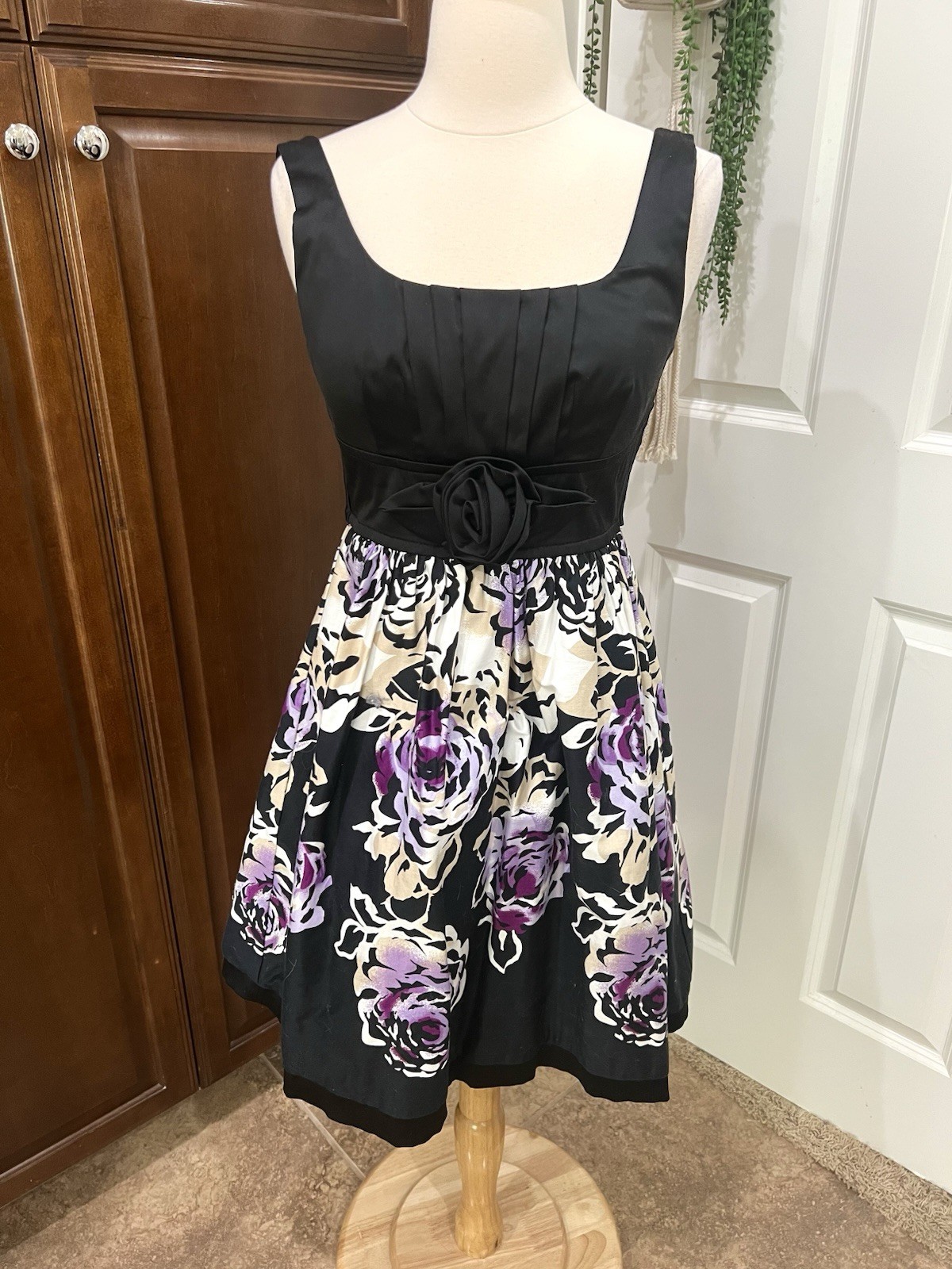 Vtg Y2K Retro 50’s Style Fit & Flare Dress Tie Back Tulle Crinoline Cocktail 5