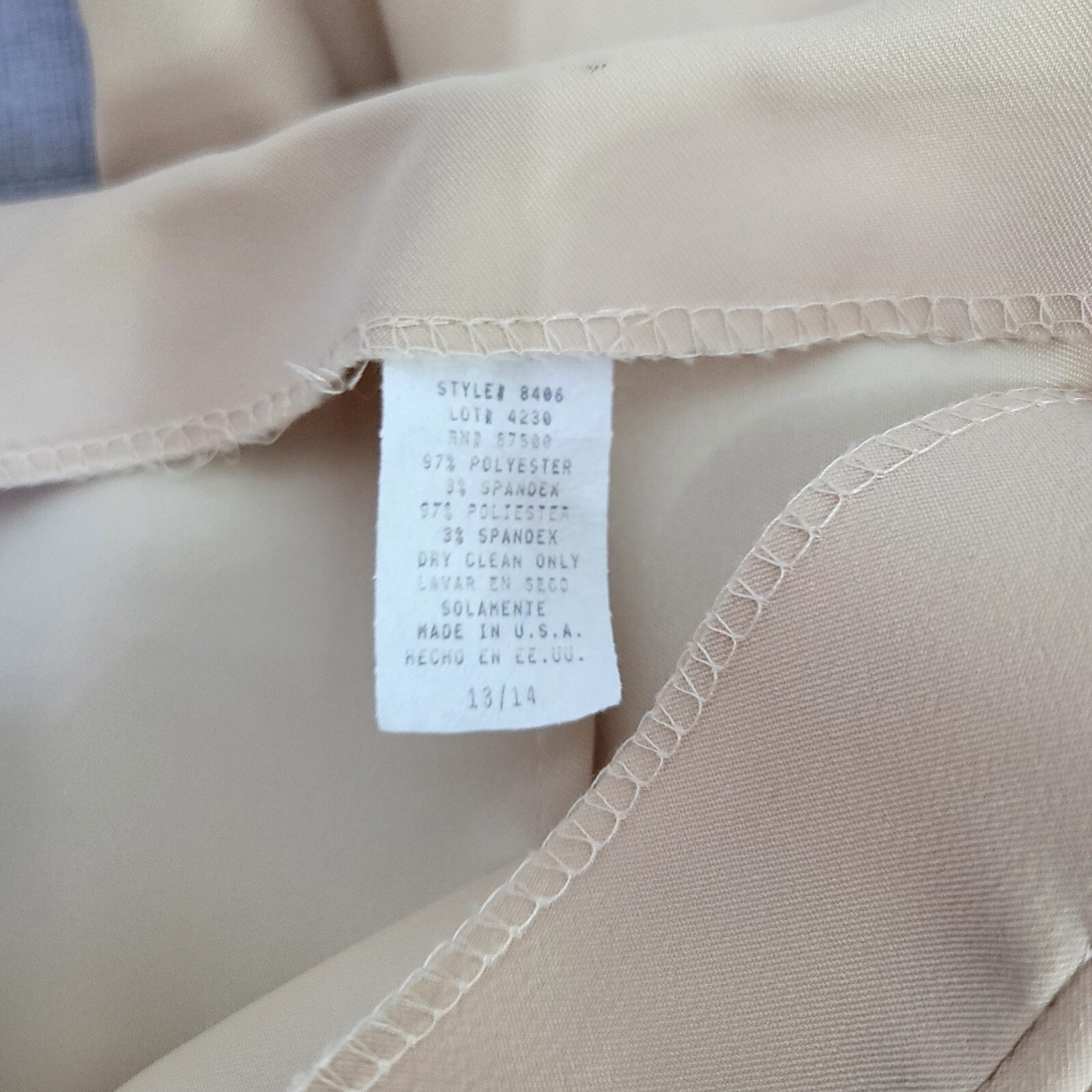 Vintage 90s Alyn Paige Womens 13/14 Cream Sleeveless Collared Vest & Pant Suit