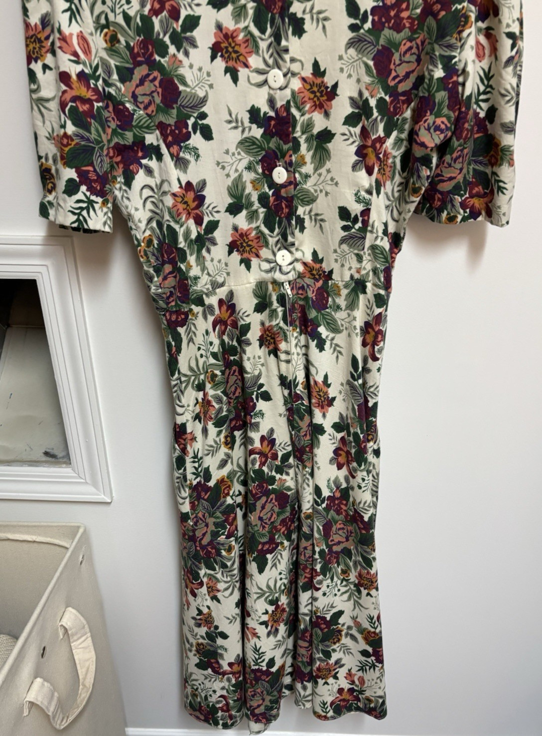 Vintage Tamaron Floral Tea Dress Midi A-line Cottagecore Size 12