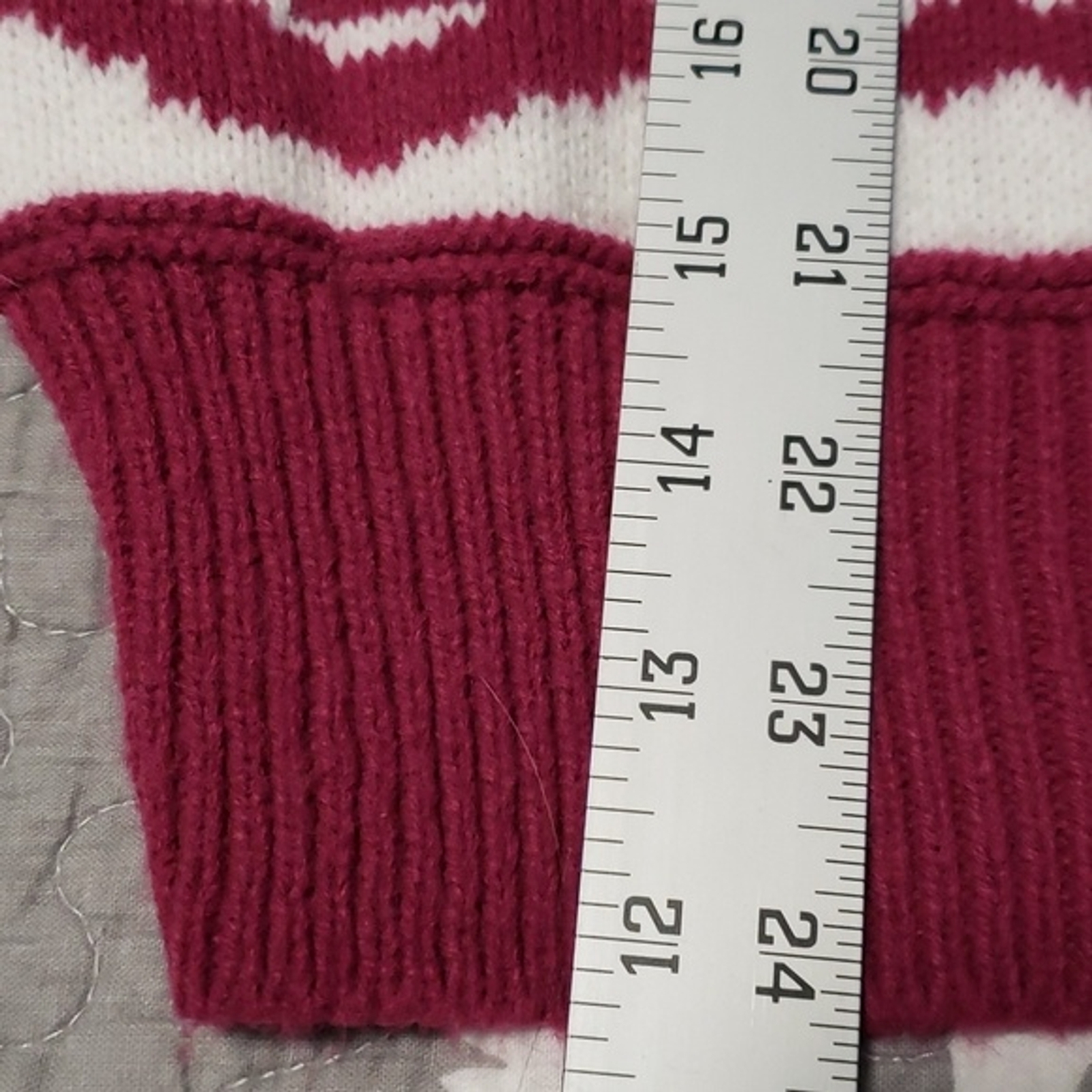 Vtg 90s Fashion Formulas Knit Purple Plum White Sweater Stripe, Leaf Design, Sm