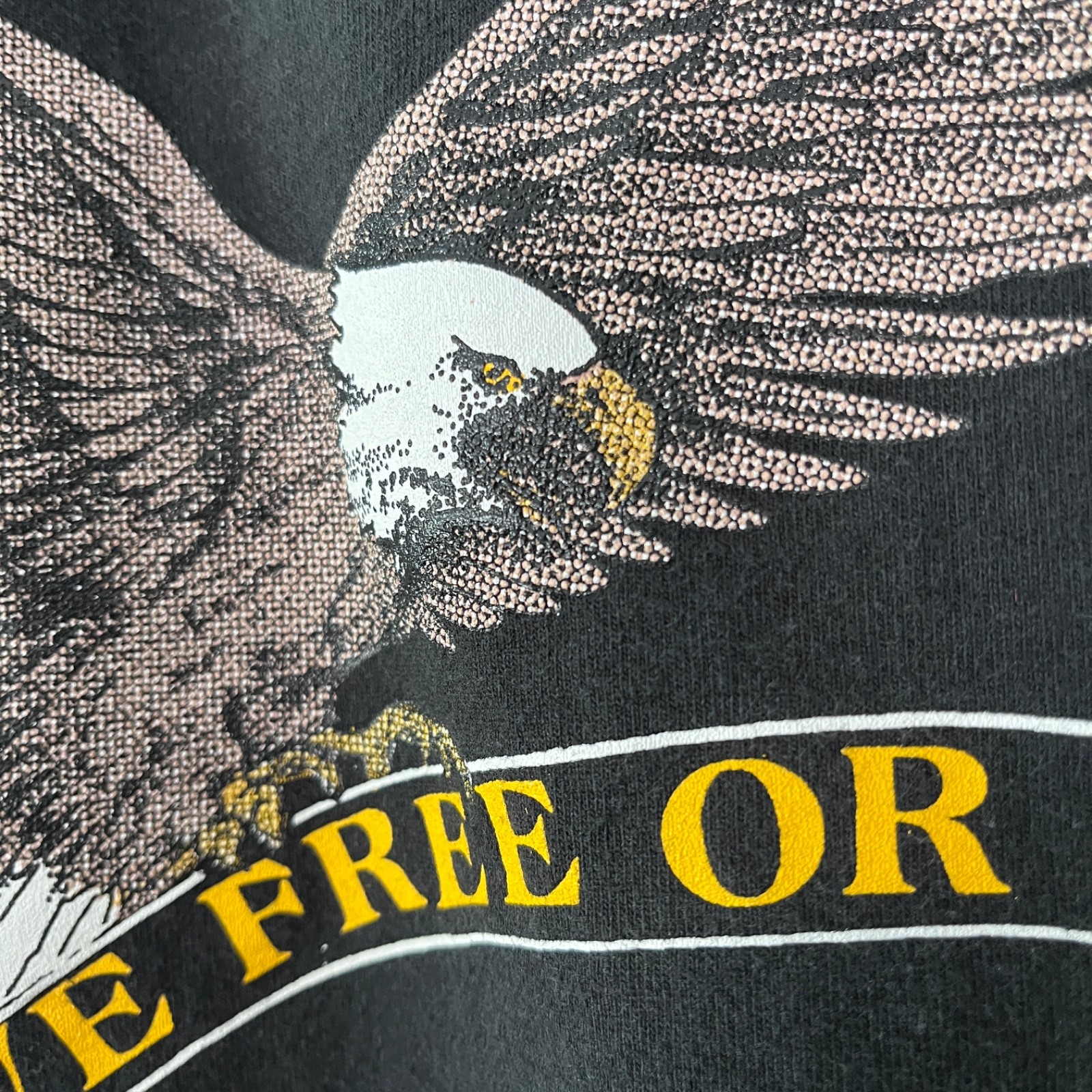 Vintage Black T Shirt Womens XSmall New Hampshire Eagle True USA Live Free 90s