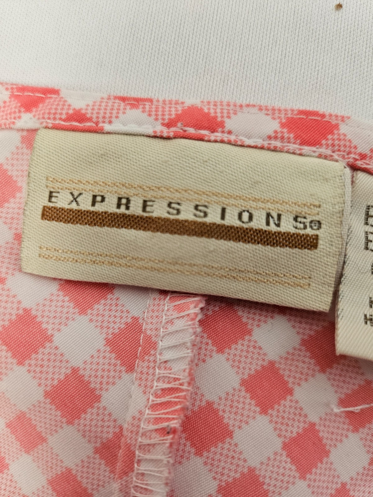 VTG Expressions 1990’s Style Coral Checkered Sleeveless Midi Dress Size XL