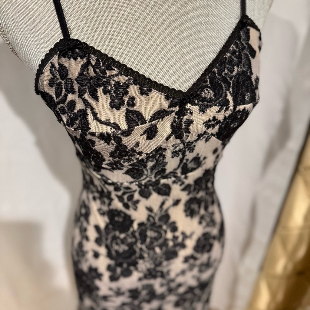Vintage Sweet Pea Floral Lace Slip Dress – Size M