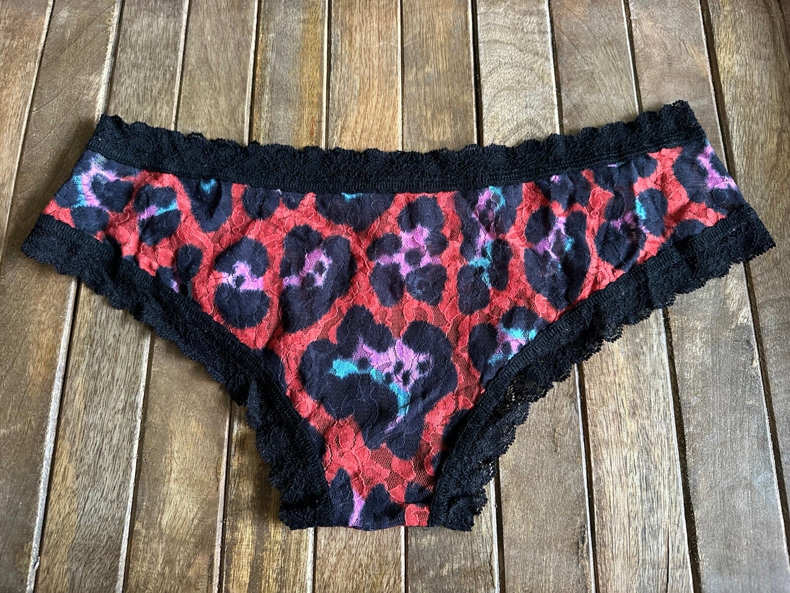 Vtg Hanky Panky M Black Lace Hipster Hiphugger Bikini Panties