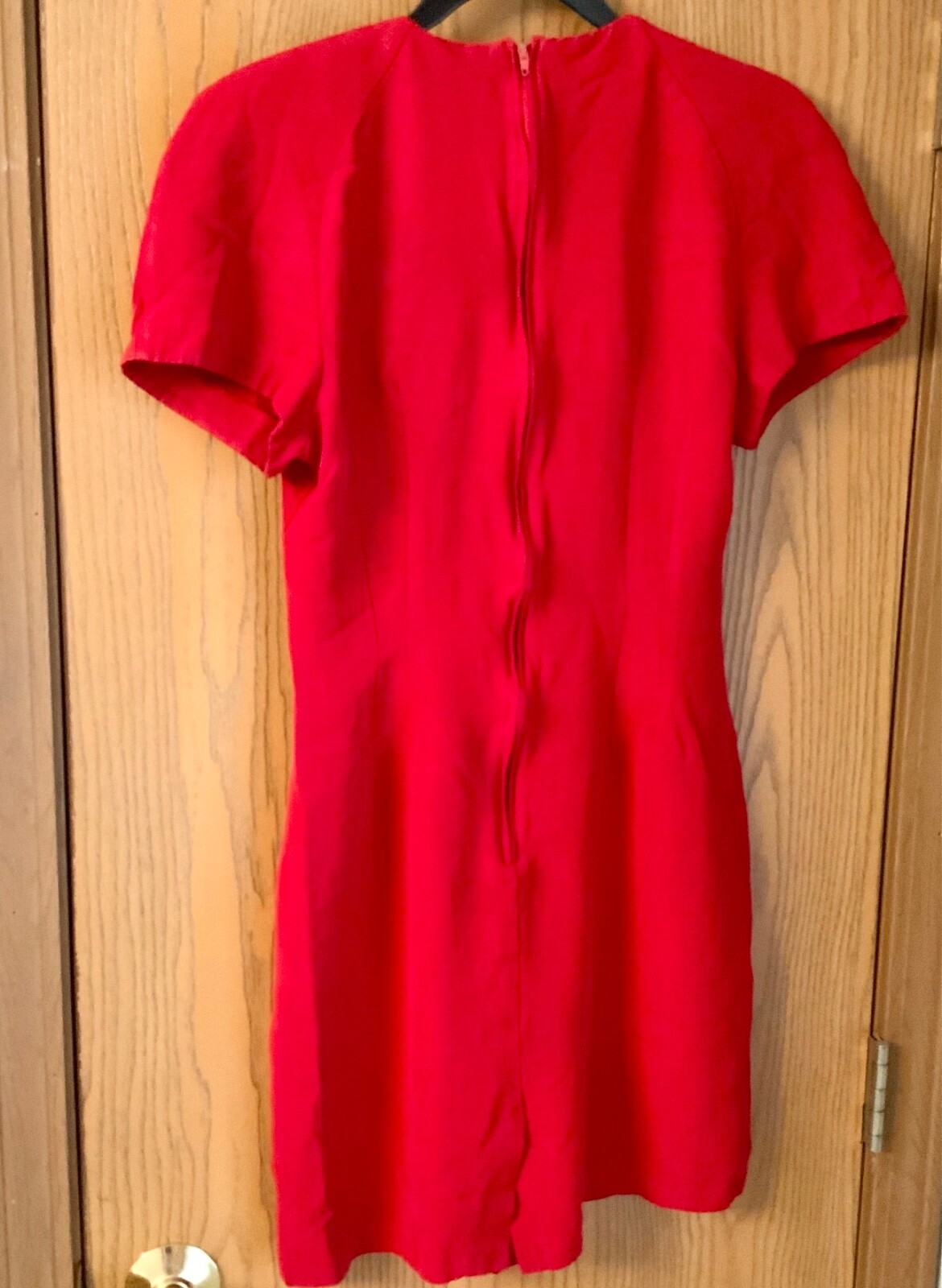 VINTAGE 90’S BE SMART SHORT RED PARTY DRESS BODICE BOW ACCENT REAR SLIT SIZE M