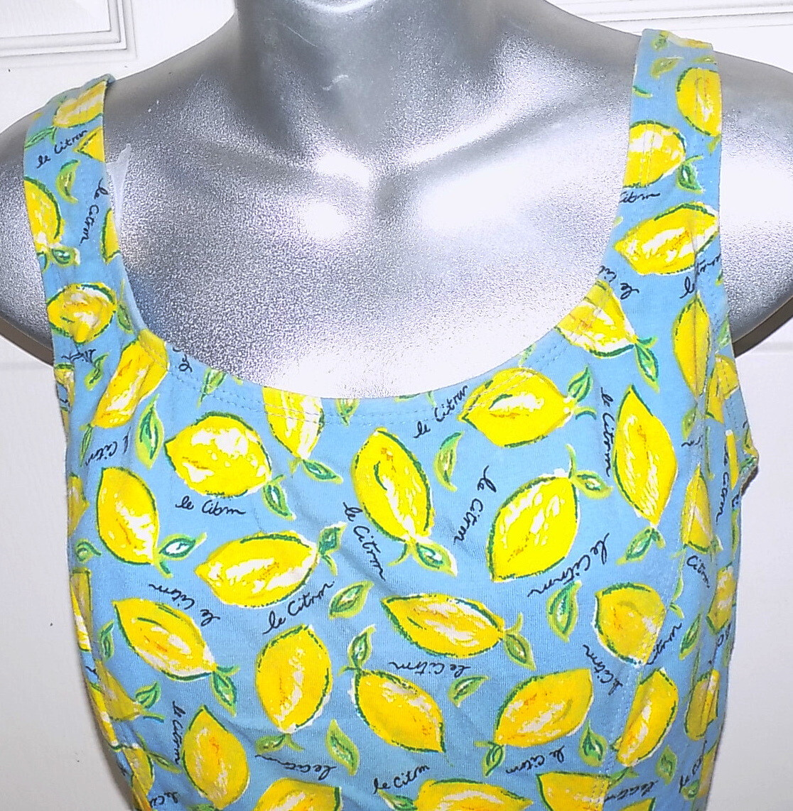 Vintage 70s Coco Reef Swimsuit Lemons 10 / 32 Cotton Bathing Suit