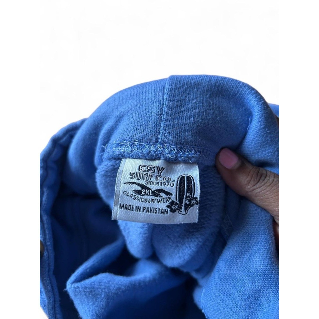 Vintage Filigree Scrollwork Oversized Wildwood NJ Sweater Relaxed Fit Baby Blue