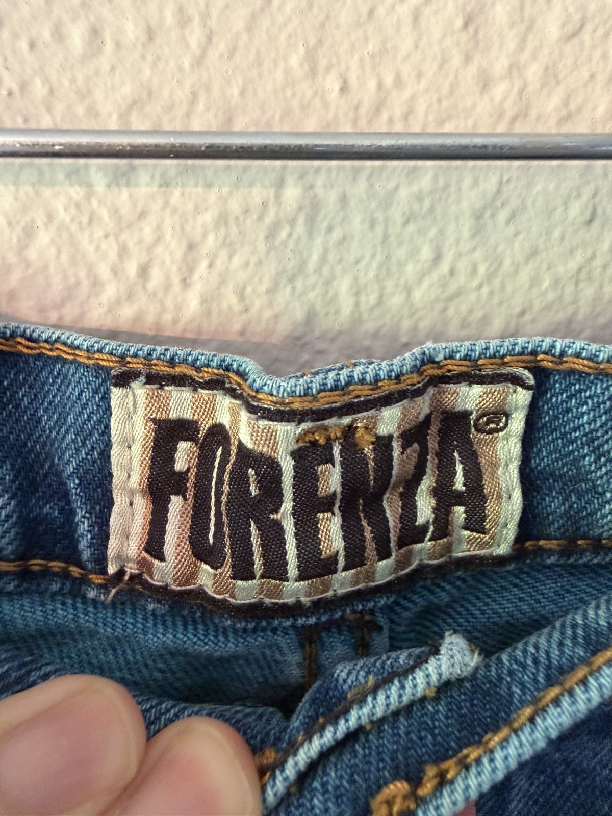 Vintage 80s Forenza Overdied Blue High Wasted Shorts Size 6 Frayed Hem