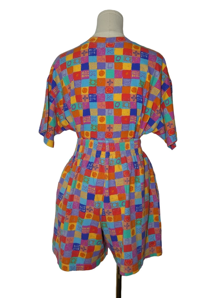 Vintage 90s Ken Done Art & Design All-over Print Shorts T Shirt Co-ord Set Sz L