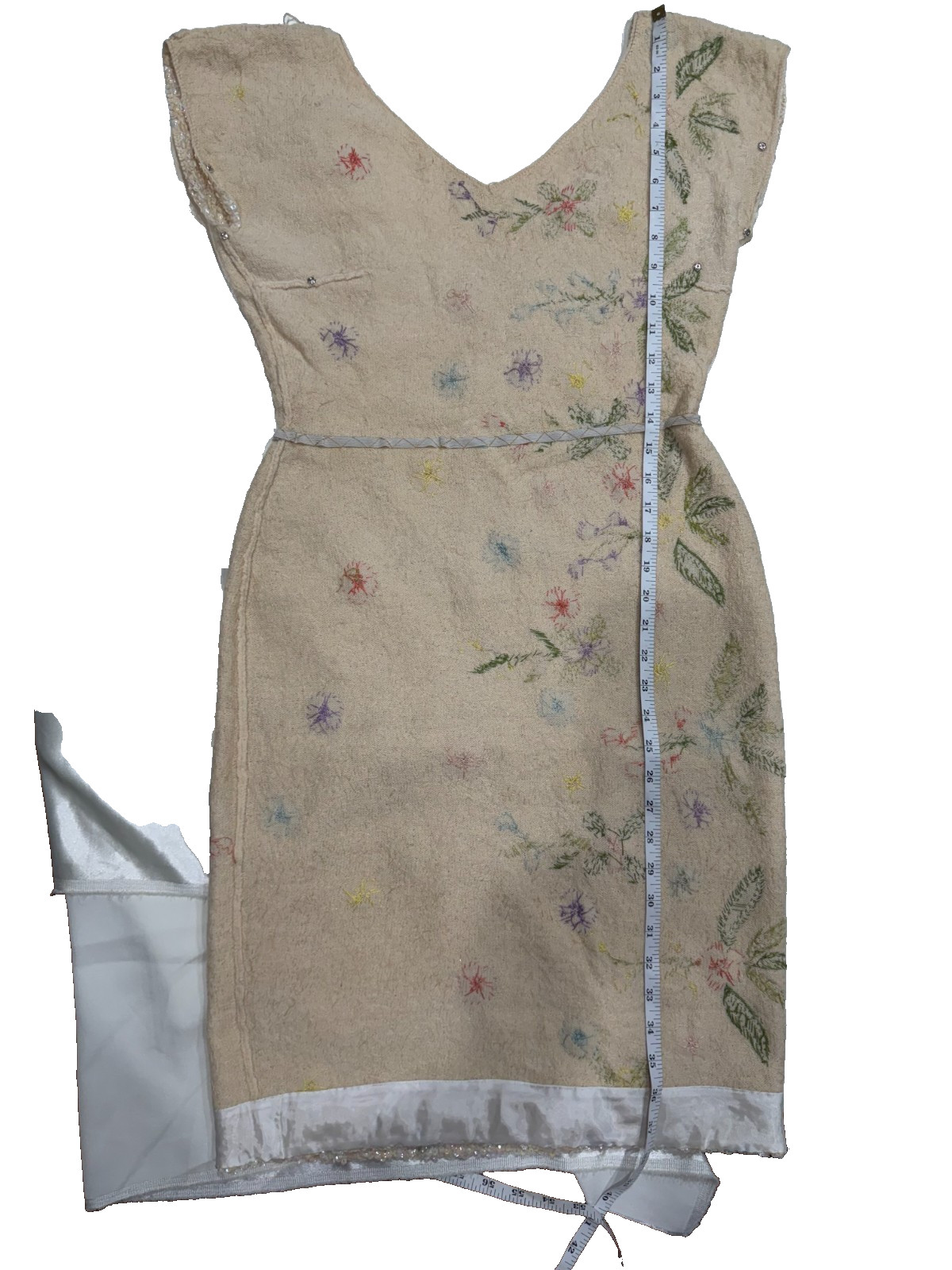 Premium Vintage Fran La Bianca 1950’s Pastel Beaded & Sequined Evening Dress