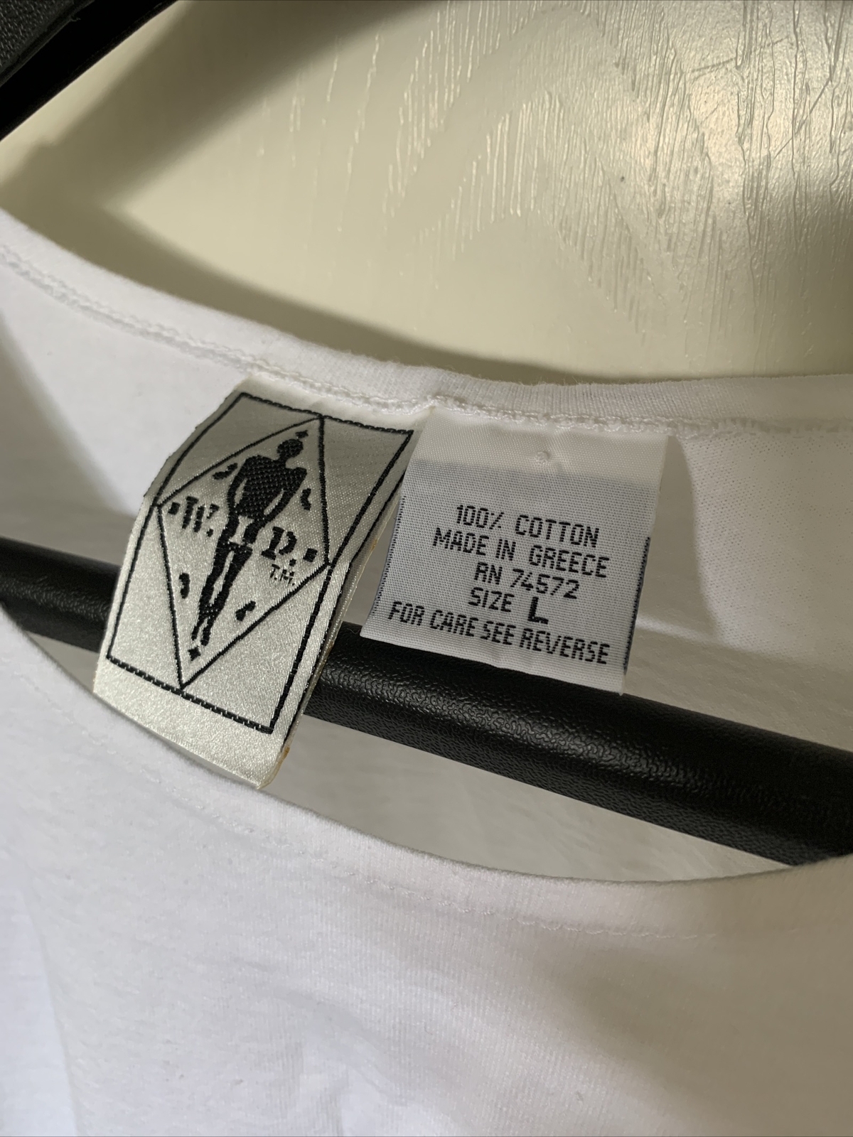 W.I.P. Made In Greece Vintage 1970’s White T Shirt Womens Size Large