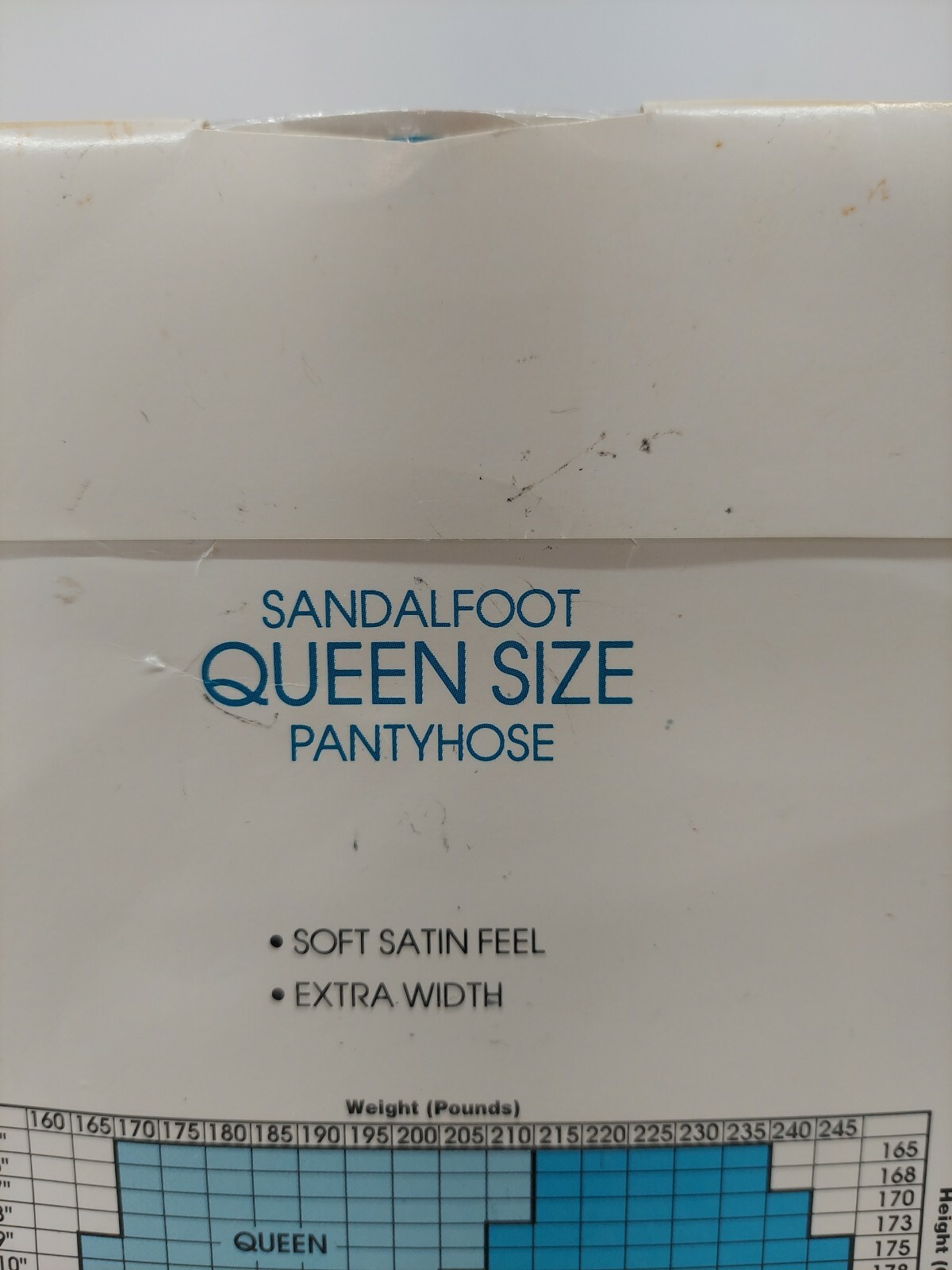 VTG Penni Wise Queen Ivory 755 sheer extra width sandalfoot satin feel pantyhose