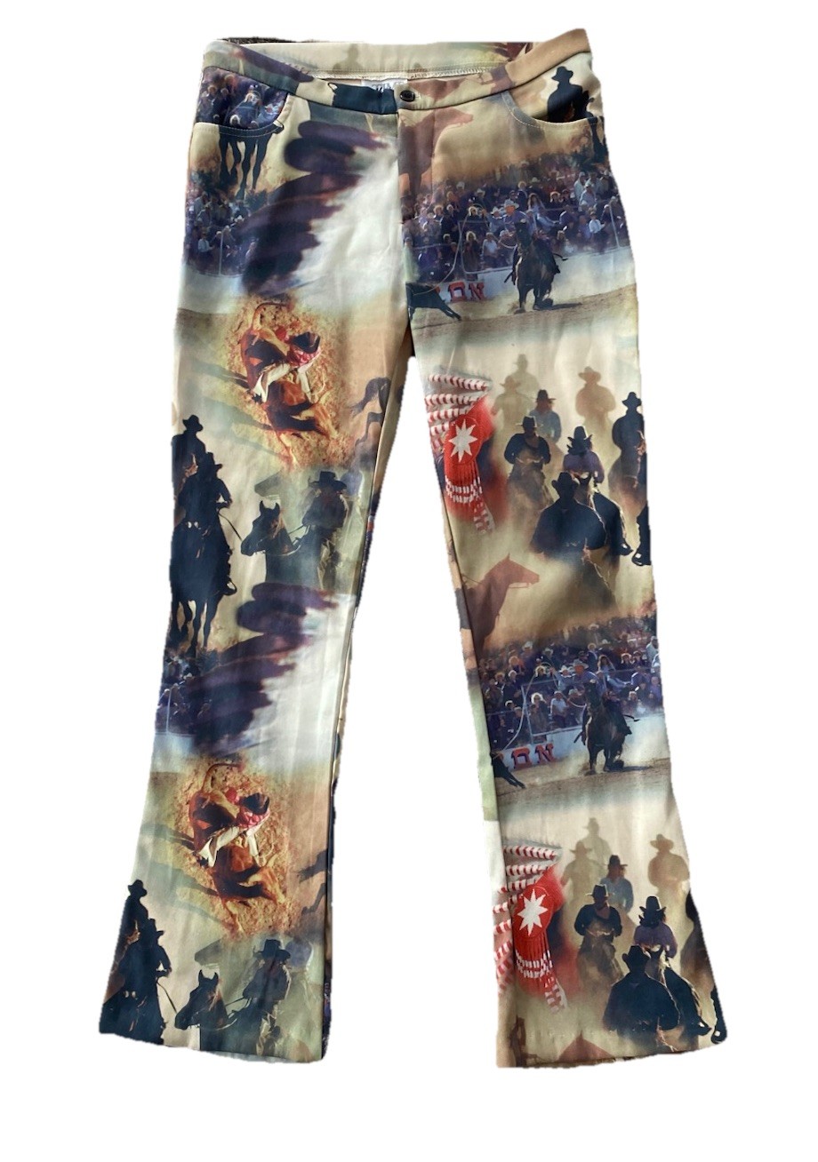 Vintage 90s Western Cowboy Print Pants Women’s 30 Inch Waist